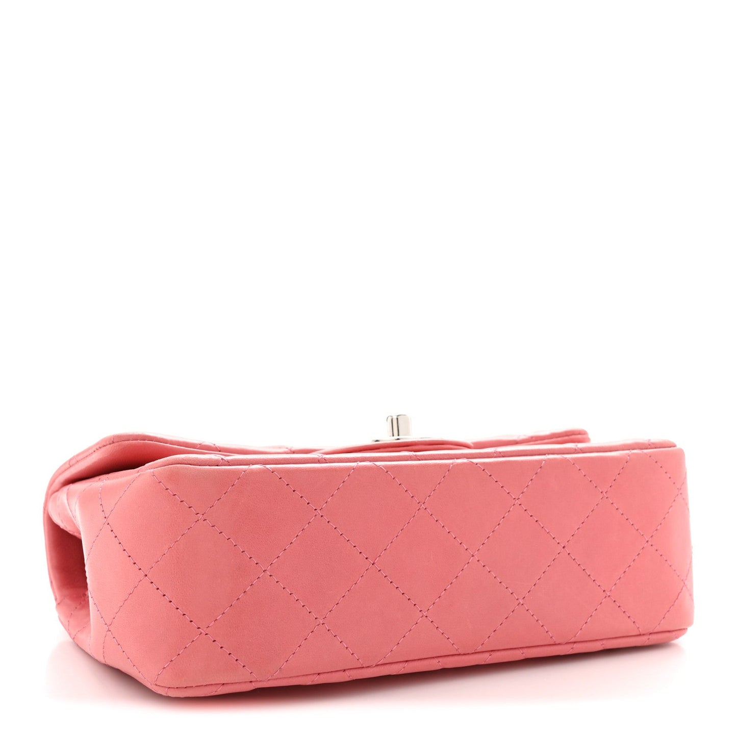 Lambskin Quilted Mini Rectangular Flap Pink