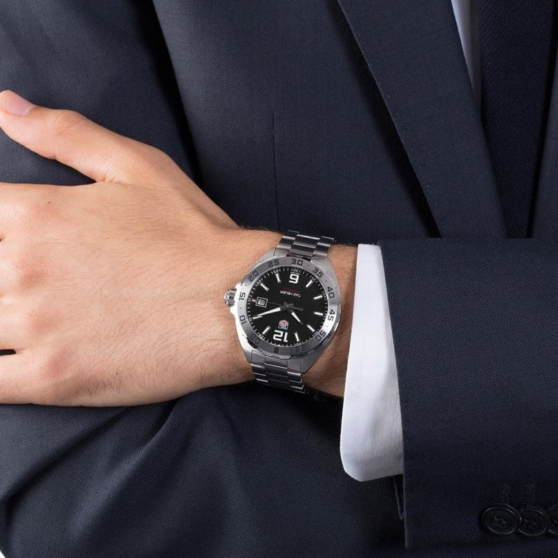 Tag Heuer Formula 1 Black Dial Silver Steel Strap Watch for Men - WAZ1112.BA0875