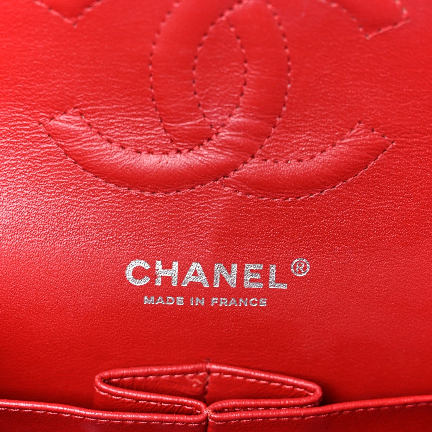 Caviar Quilted Medium Double Flap Red