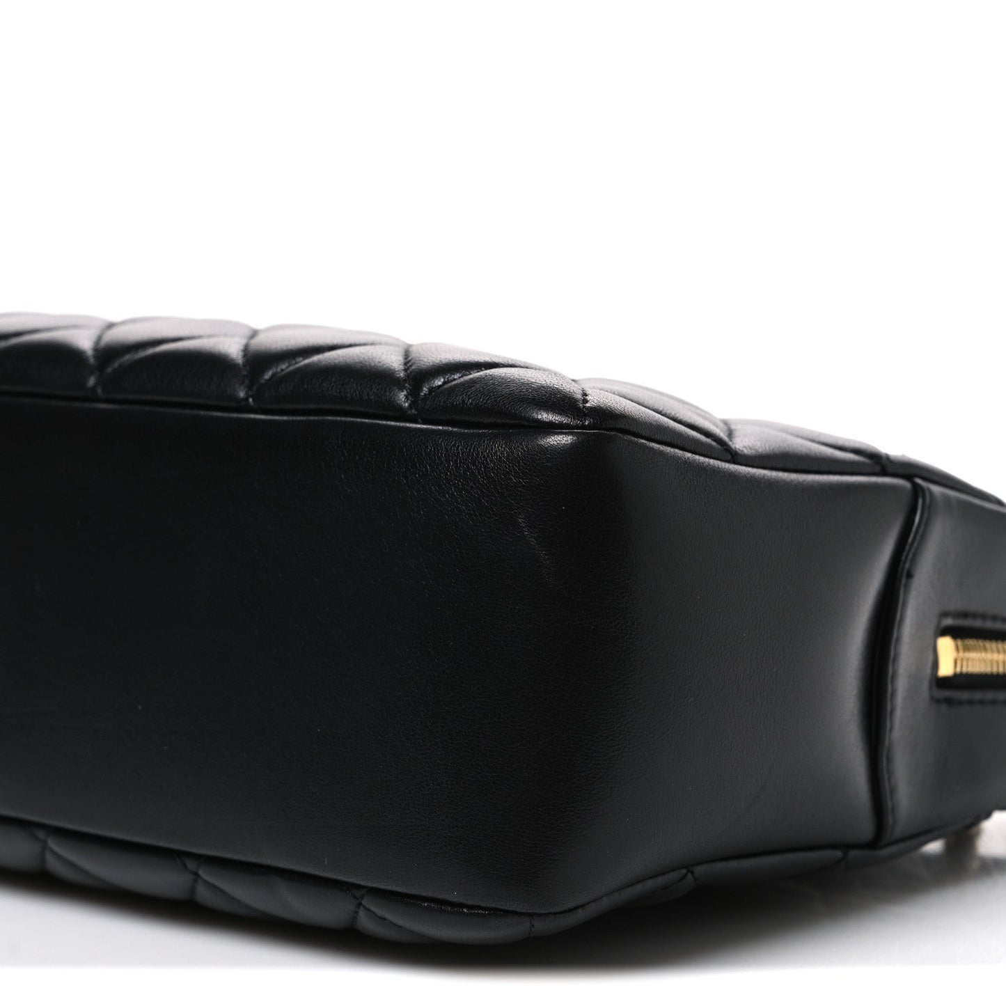 Lambskin Quilted Large Camera Case Black