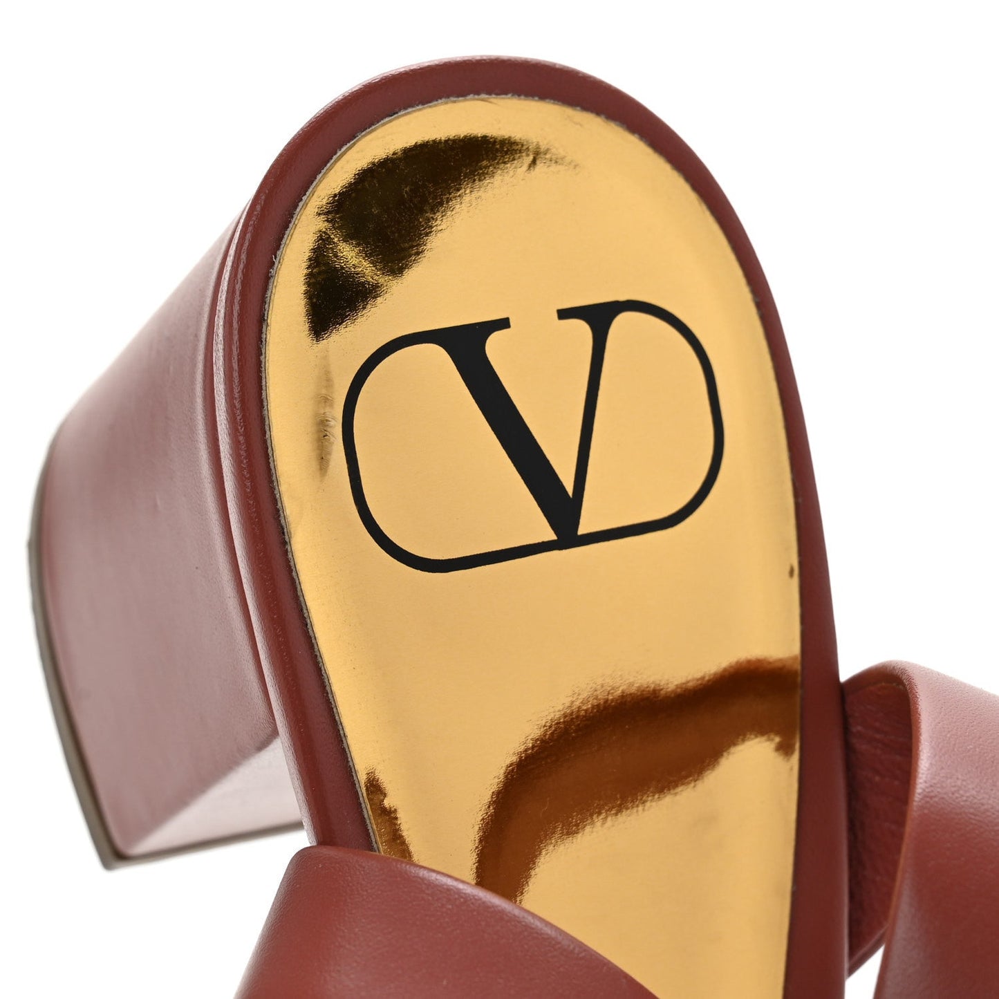 Calfskin One Stud Ankle Strap 60mm Sandals 37.5 Gingerbread