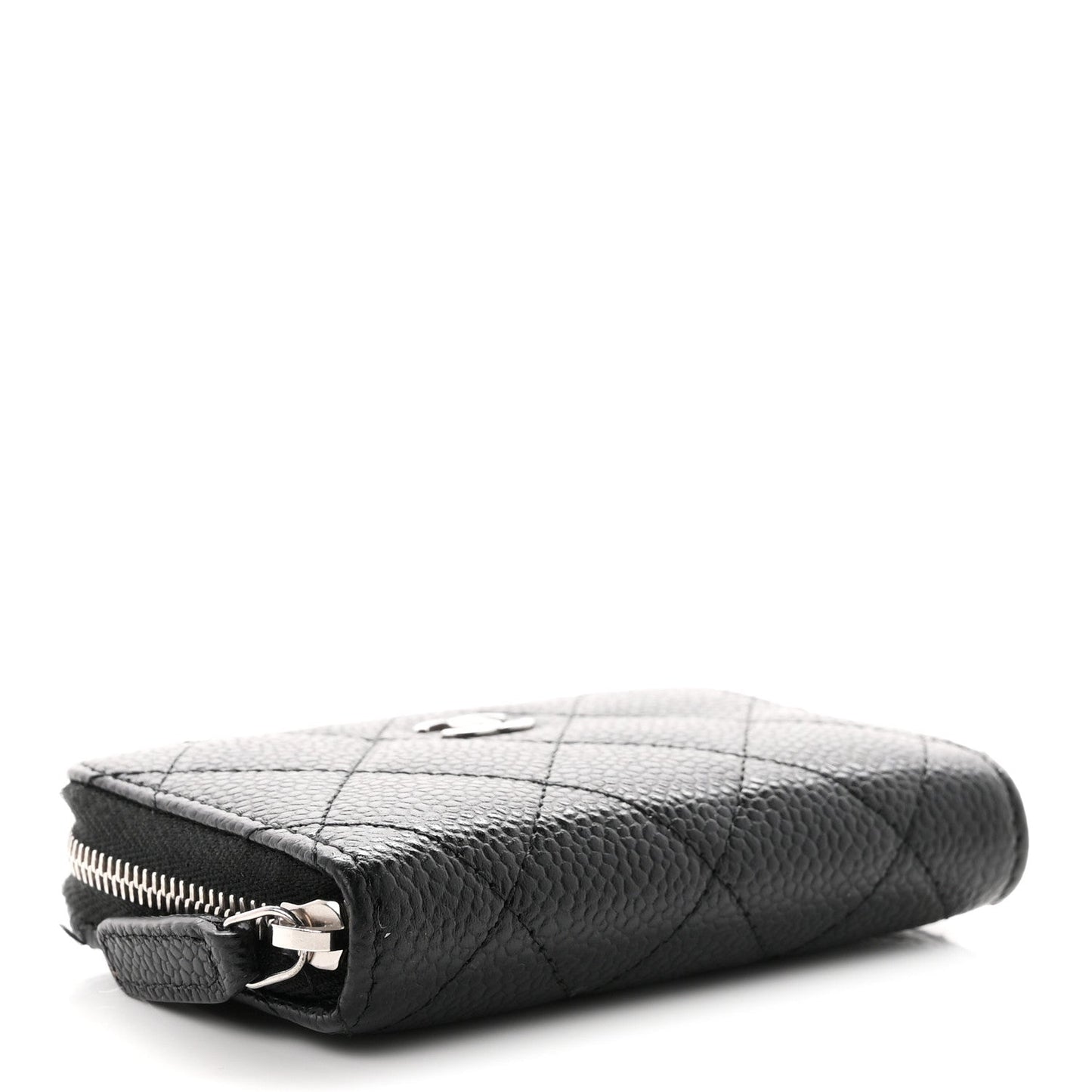 Caviar Quilted Zip Coin Purse Black