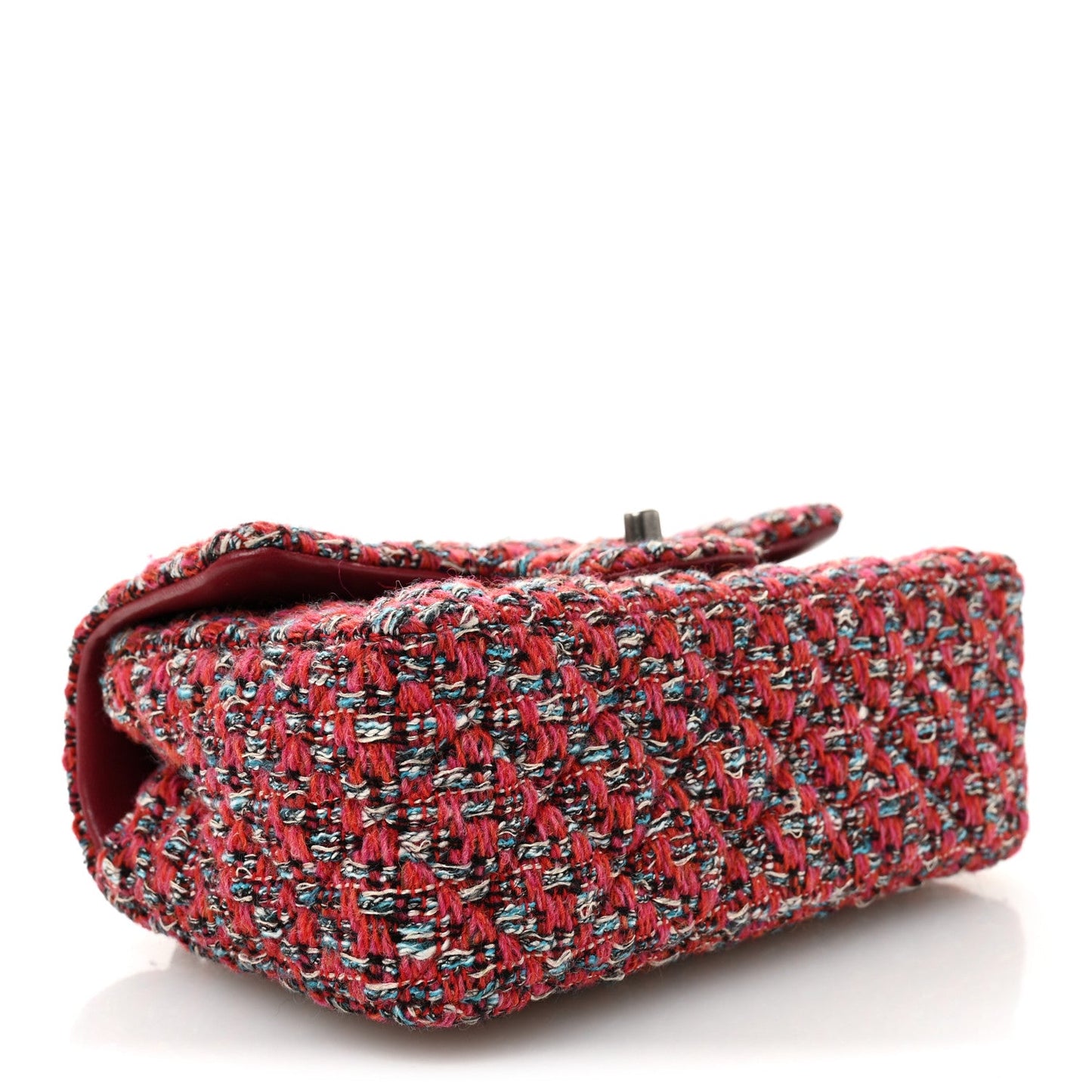 Tweed Quilted Mini Rectangular Flap Red Blue Ecru Black Pink