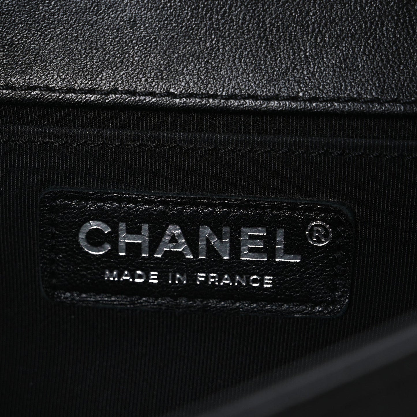 Lambskin Stitched Medium Boy Flap Black