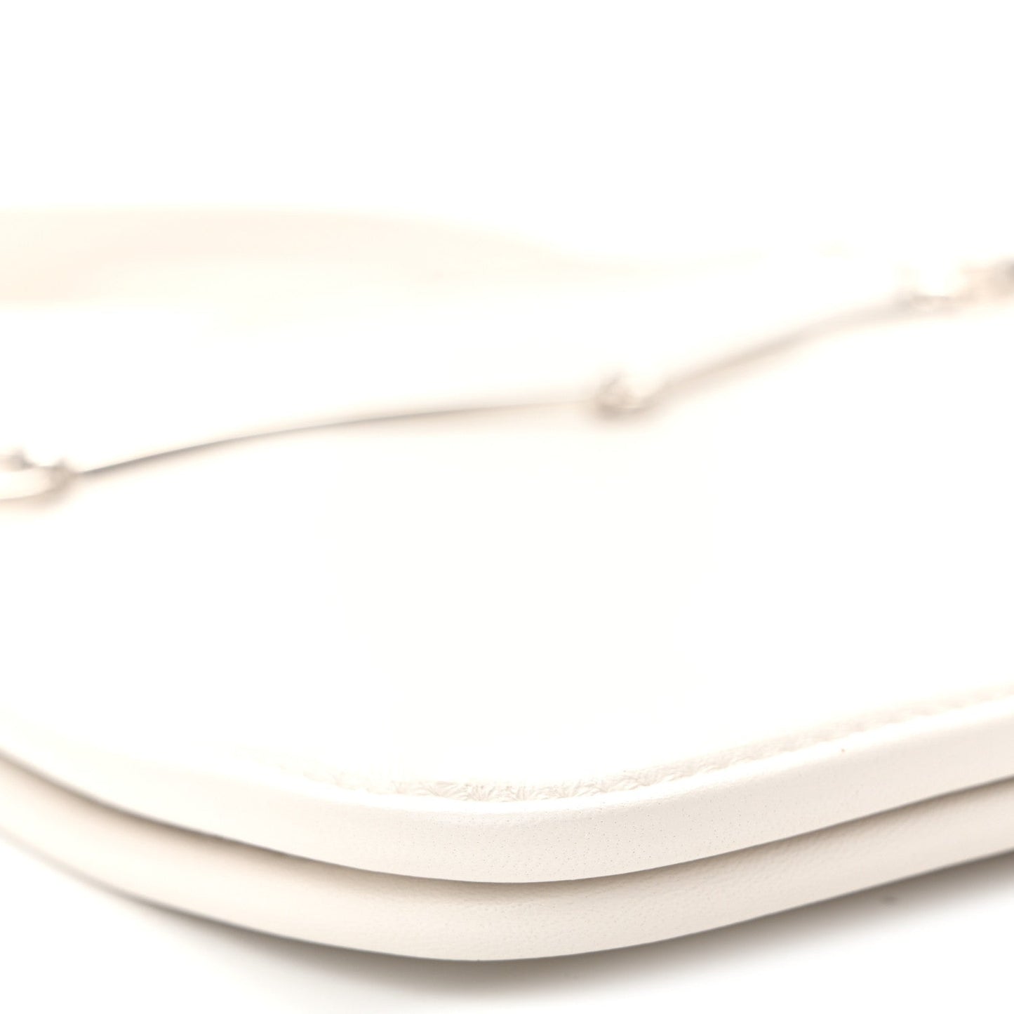 Calfskin Horsebit Slim Shoulder Bag White