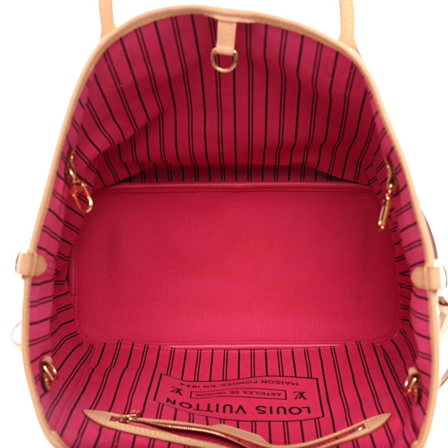 Monogram Inside Out Neverfull Bandouliere MM Rose Pondichery