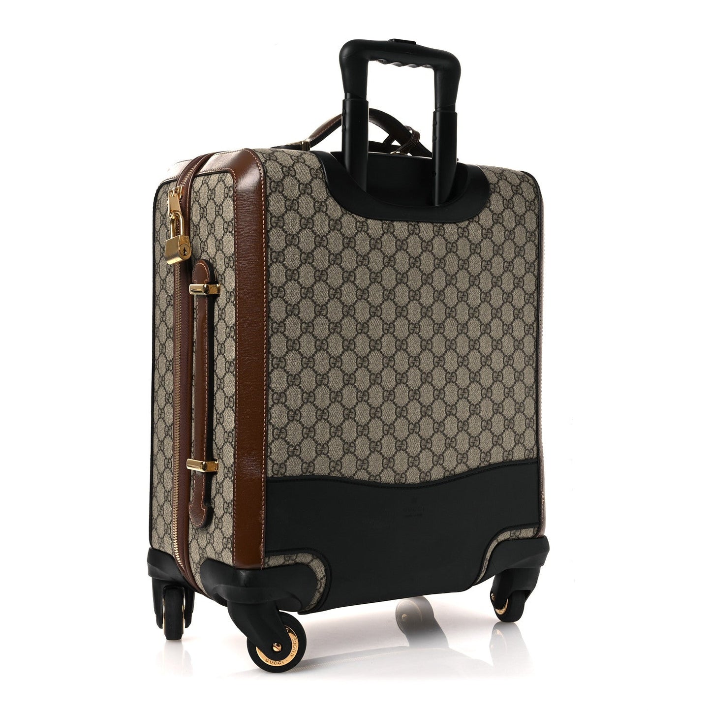 GG Supreme Monogram Azalea Calfskin Retro Interlocking G Small Savoy Cabin Trolley Beige Ebony Brown Sugar
