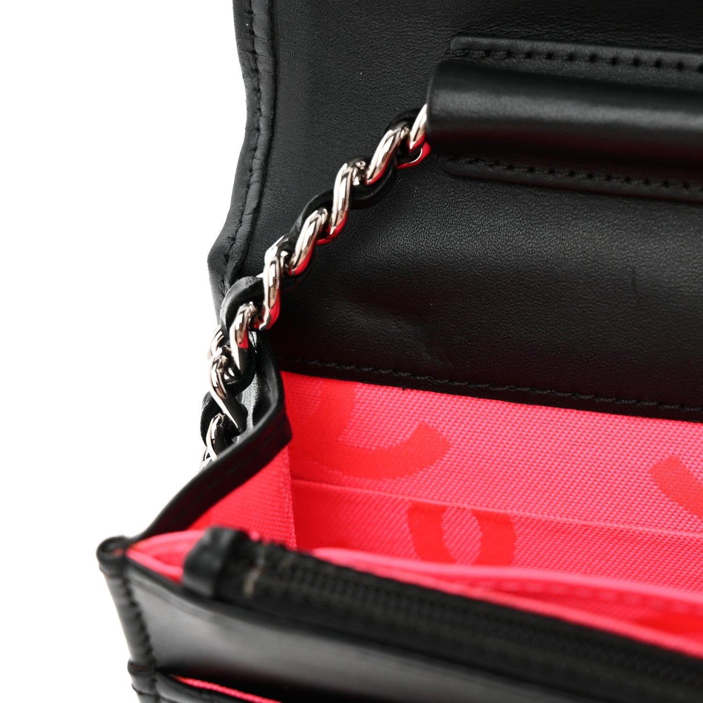 Calfskin Quilted Cambon Wallet on Chain WOC Black