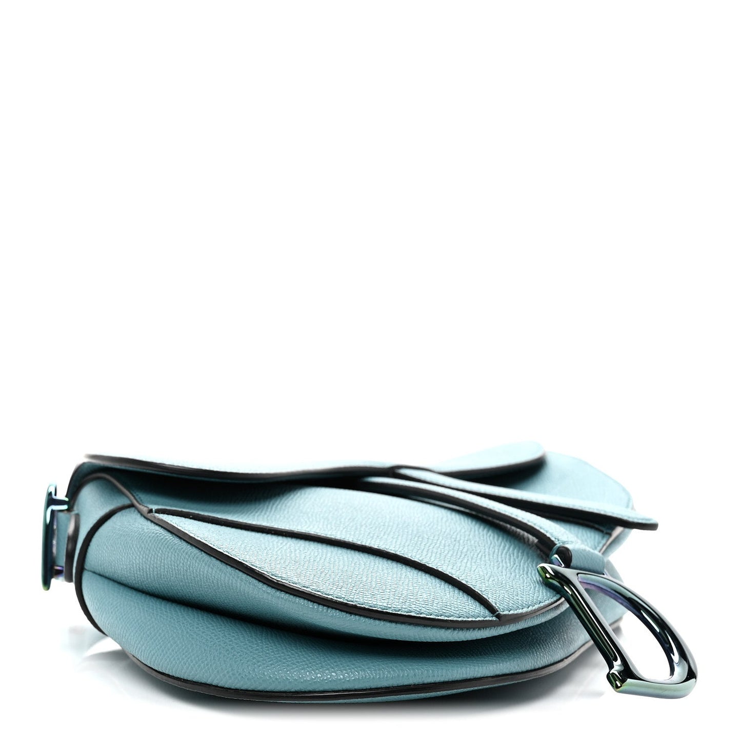 Grained Calfskin Saddle Bag Azure Blue