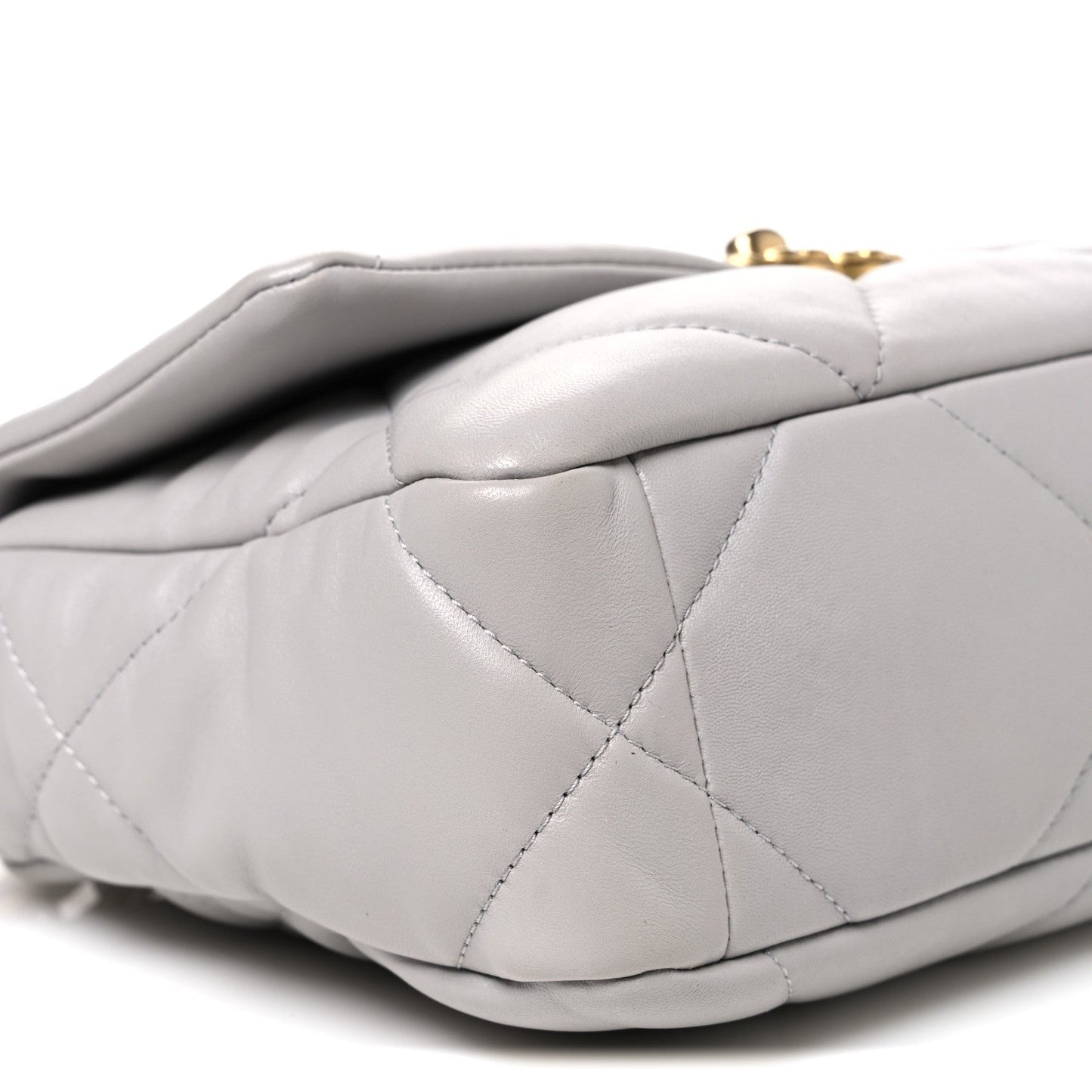 Goatskin Quilted Medium Chanel 19 Flap Grey