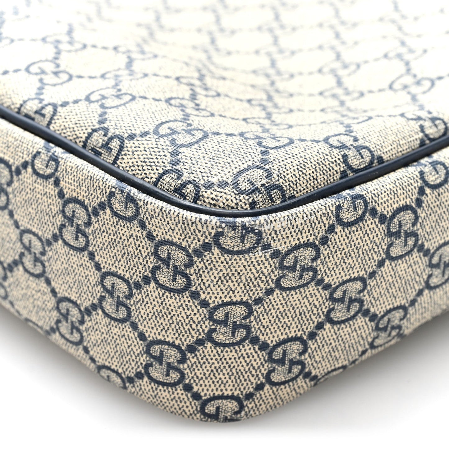 GG Plus Monogram Selleria Calfskin Medium Messenger Bag Beige Blue