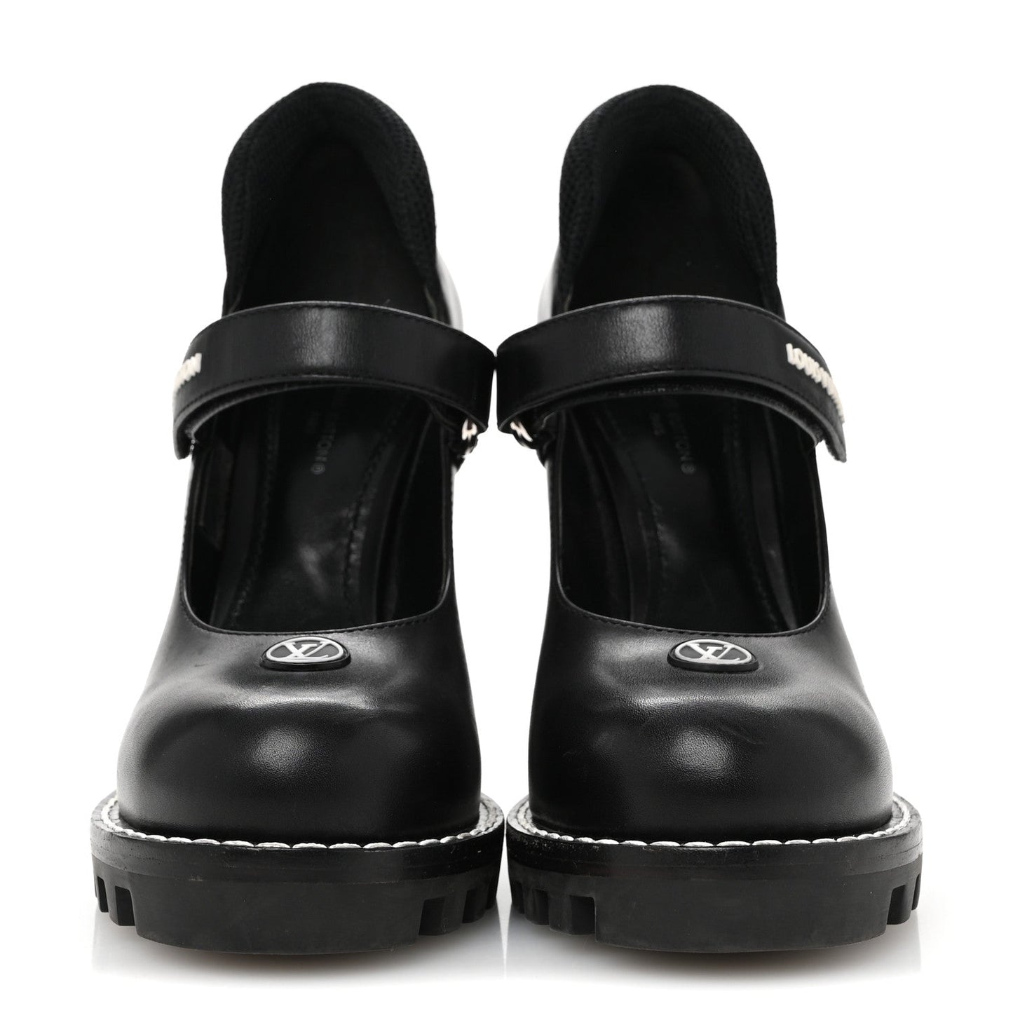 Calfskin Star Trail Ankle Pumps 37 Black