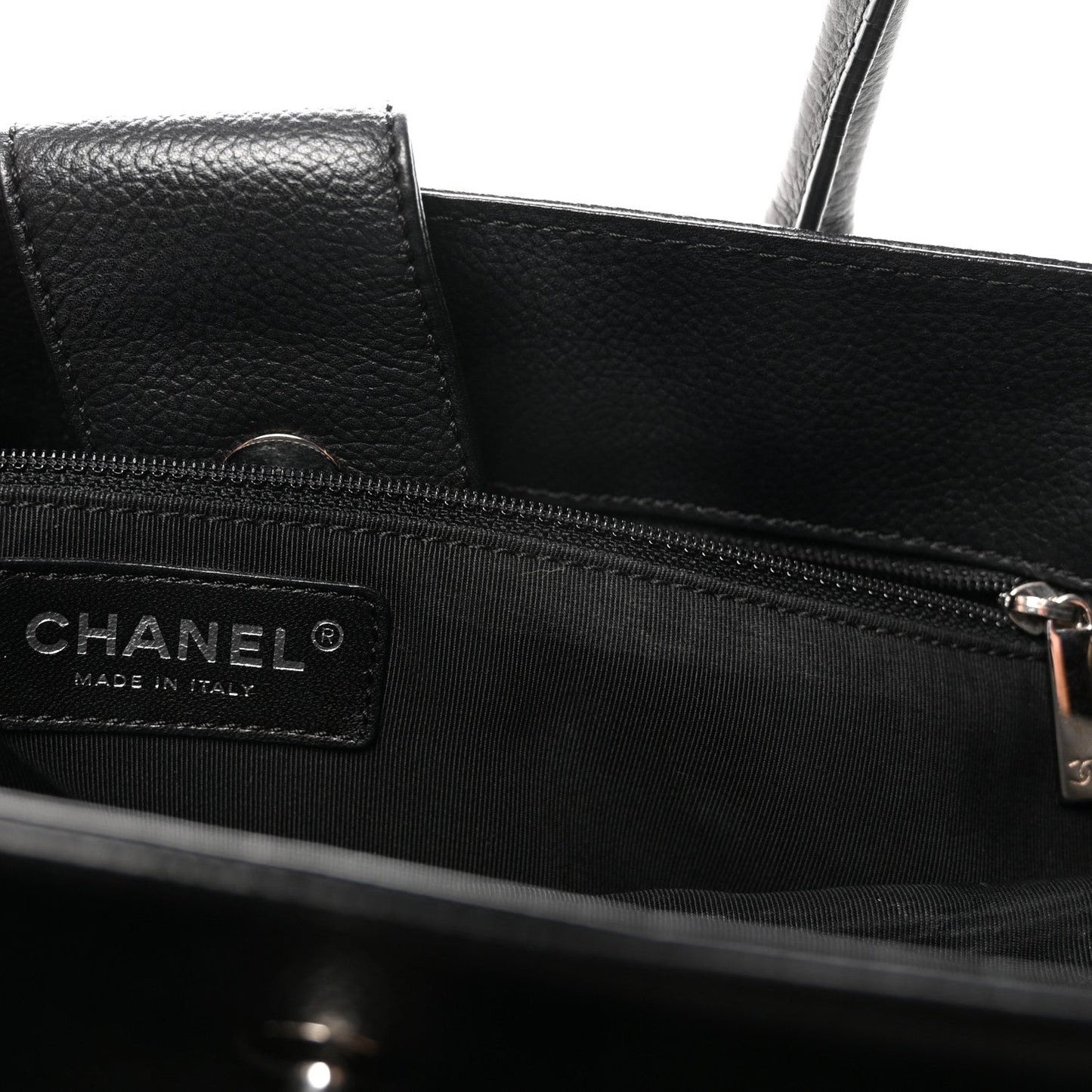 Calfskin Cerf Executive Shopper Tote Black