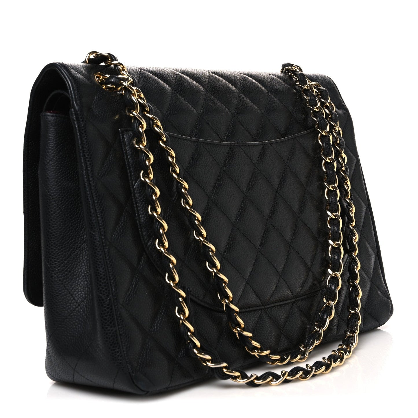 Caviar Quilted Maxi Double Flap Black