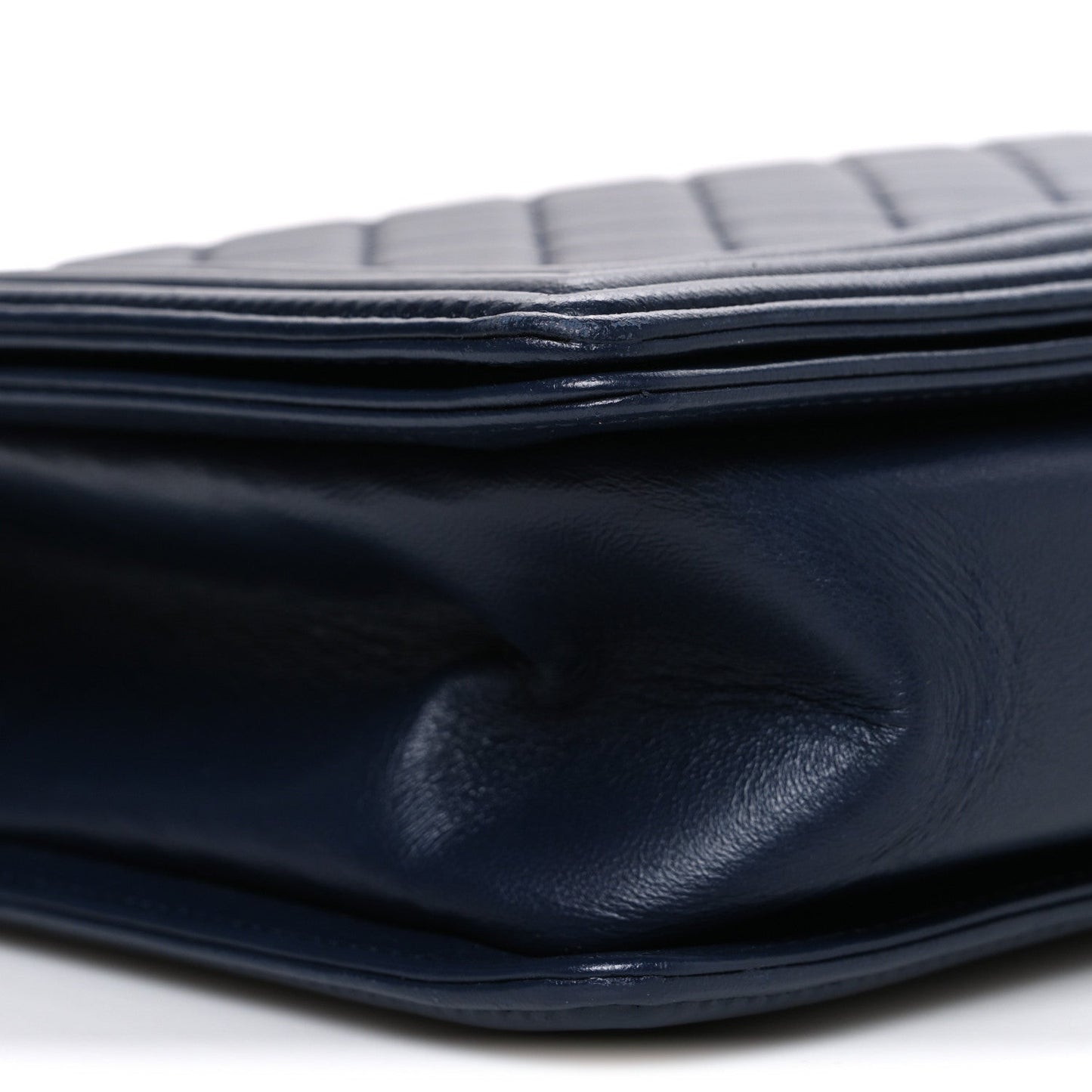 Lambskin Quilted New Medium Boy Flap Dark Navy Blue