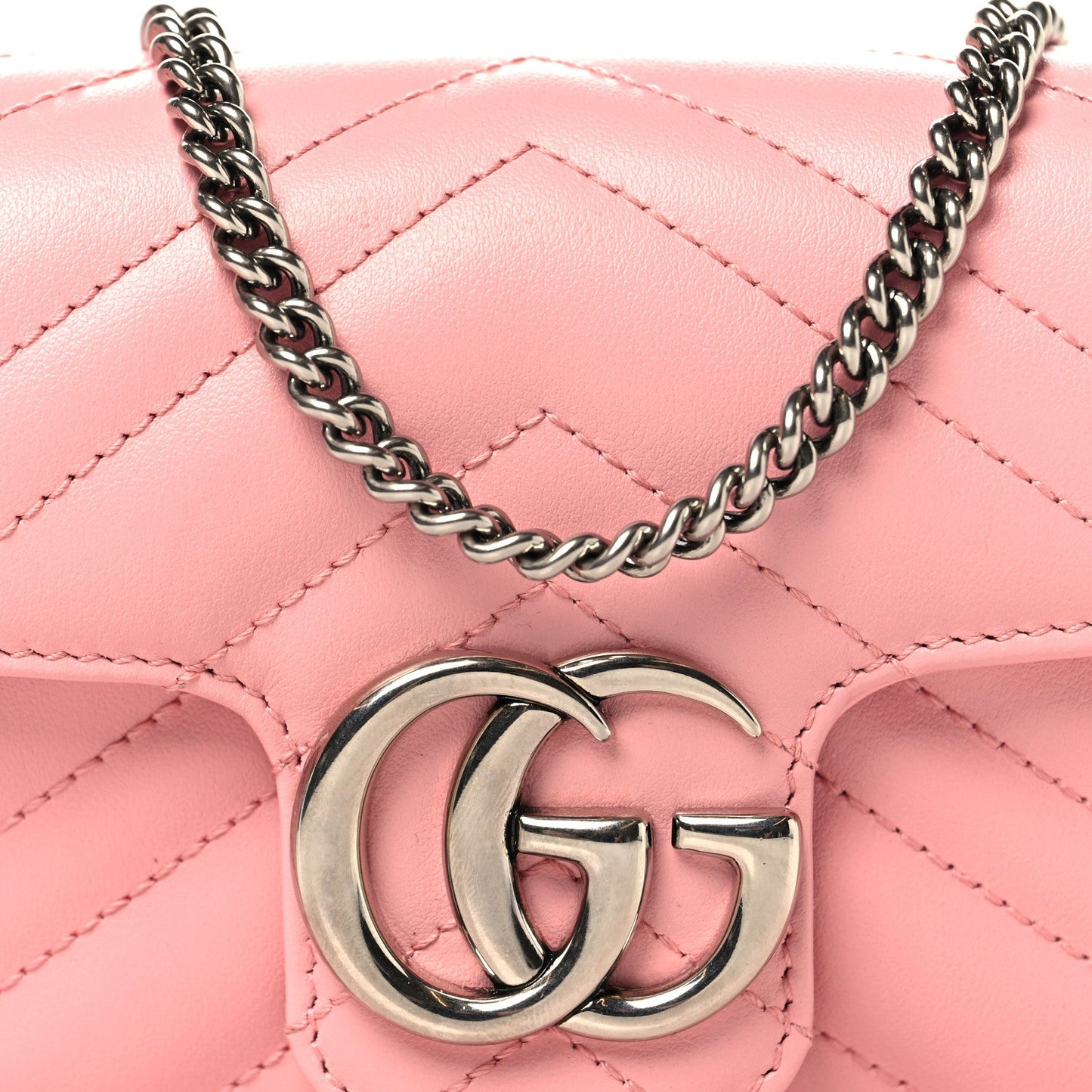 Calfskin Matelasse Super Mini GG Marmont Shoulder Bag Wild Rose