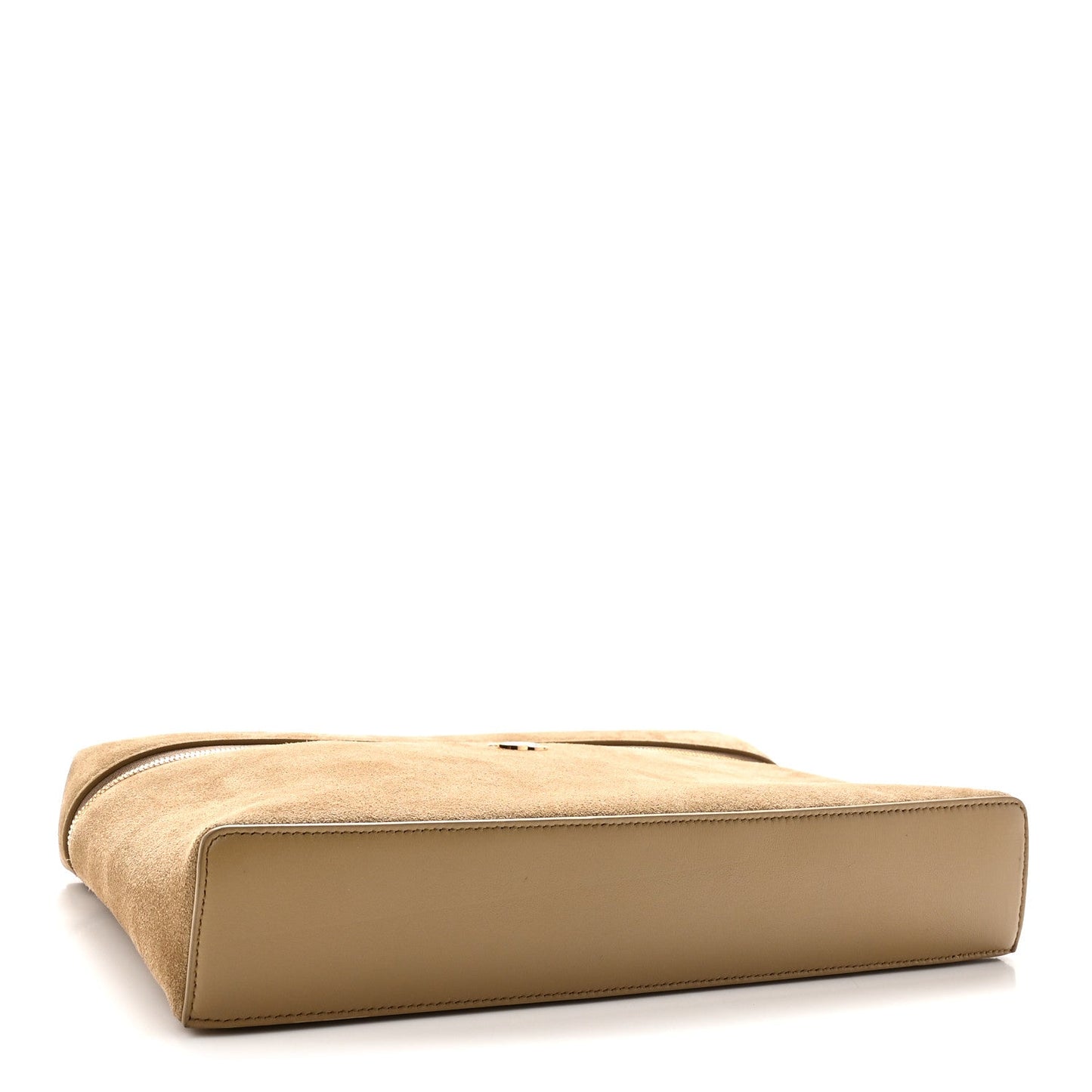 Suede Calfskin Large Supple Trapeze Vanity With Chain Beige