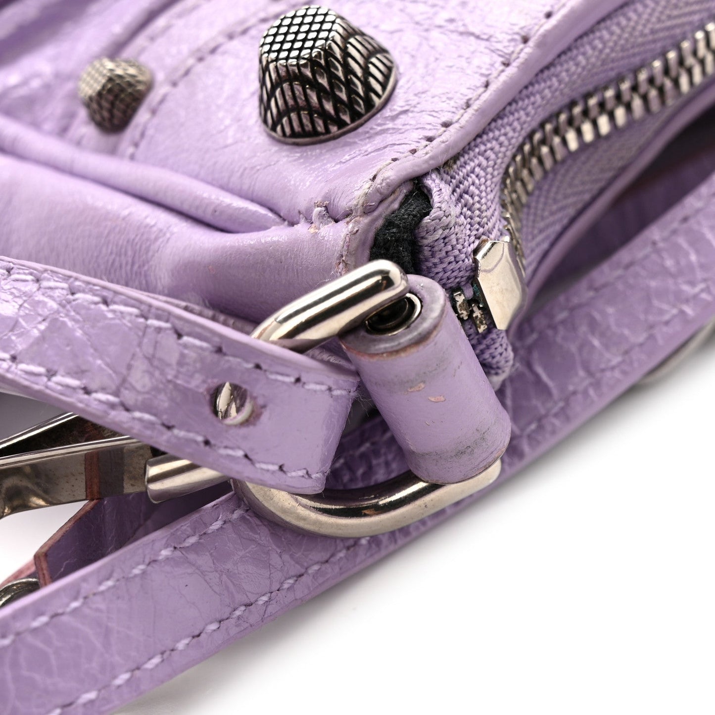 Agneau Arena Le Cagole Mini Purse With Chain Lilac