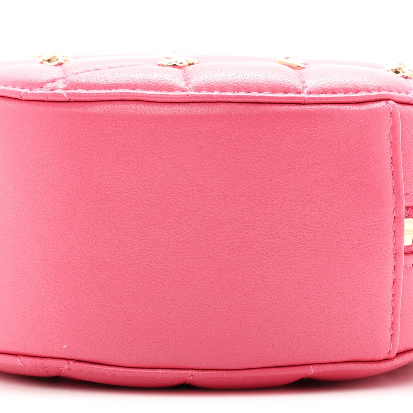 Lambskin Quilted All About Chanel Round Clutch With Chain Pink