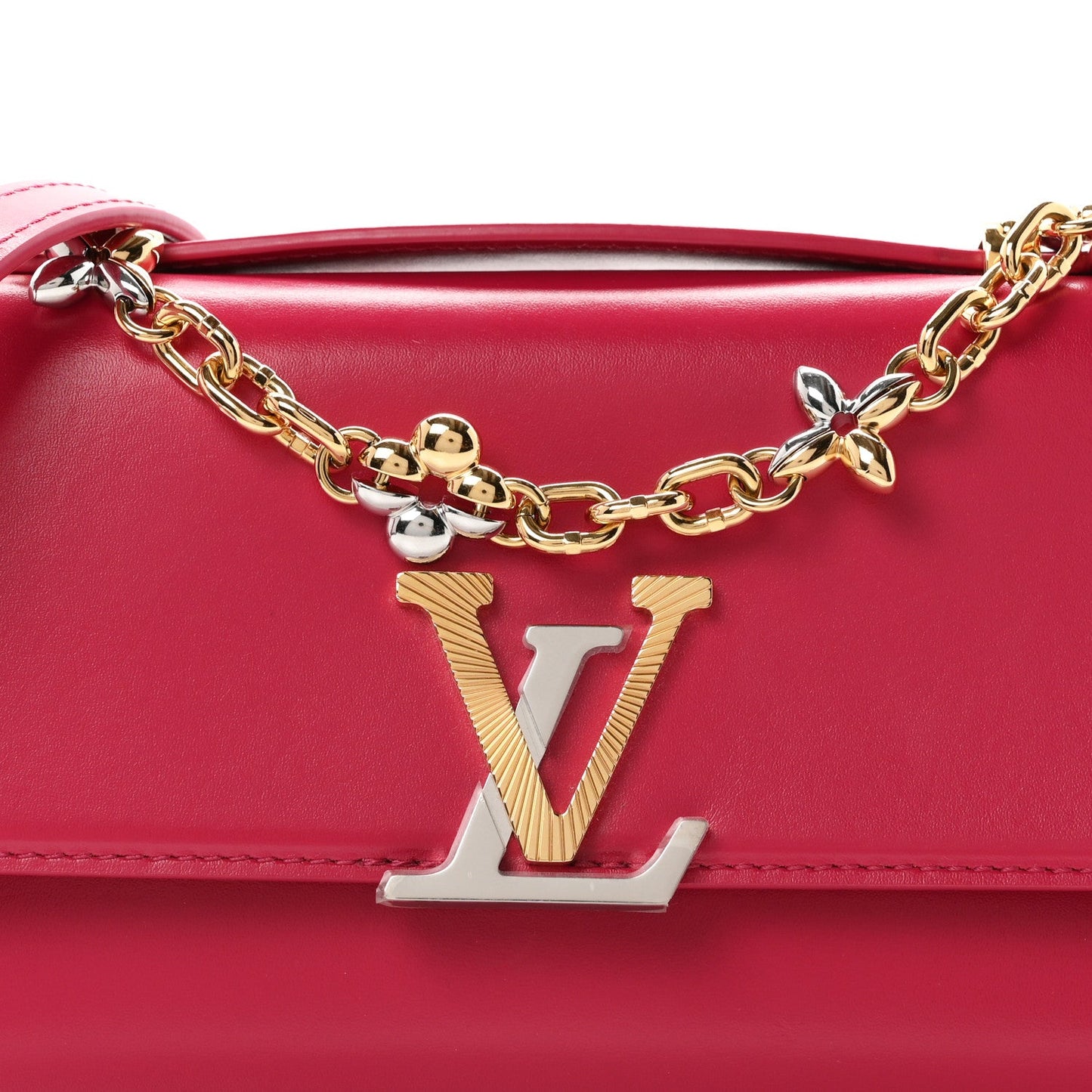 Calfskin LV Wallet On Chain Capucines Raspberry