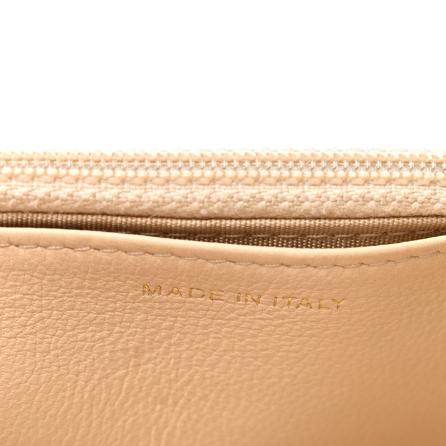 Lambskin Quilted Chanel 19 Wallet On Chain WOC Beige