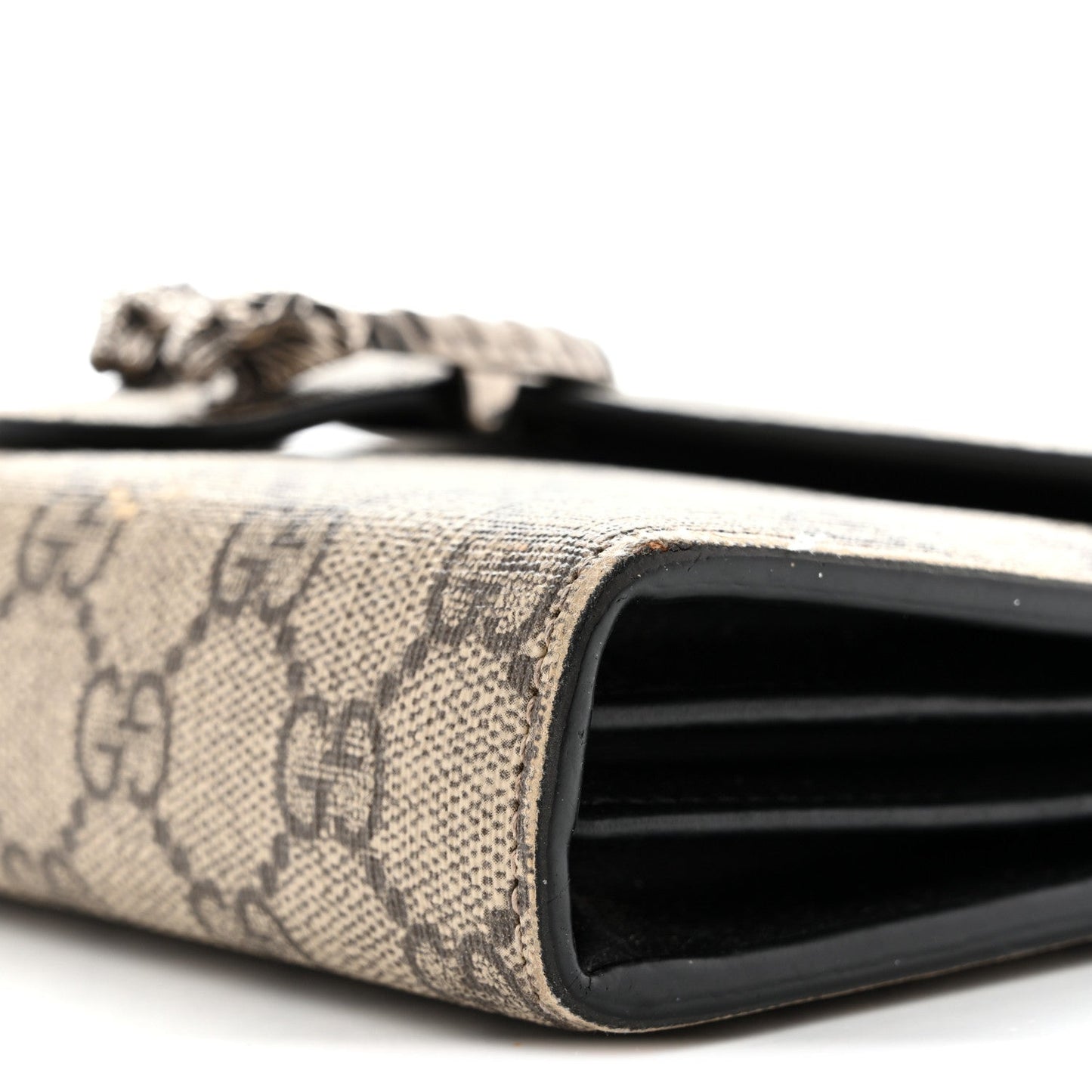 GG Supreme Monogram Mini Dionysus Chain Wallet Beige Black