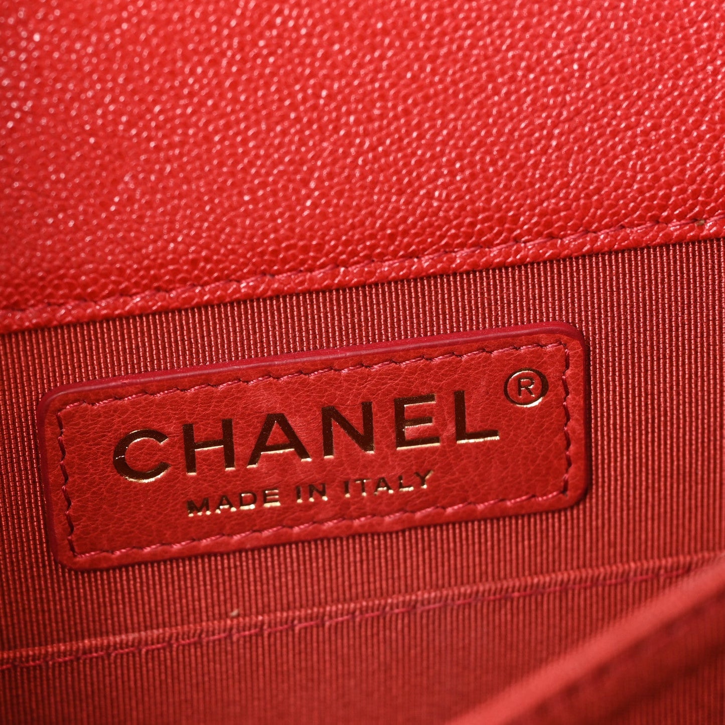 Caviar Quilted North South Boy Flap Red