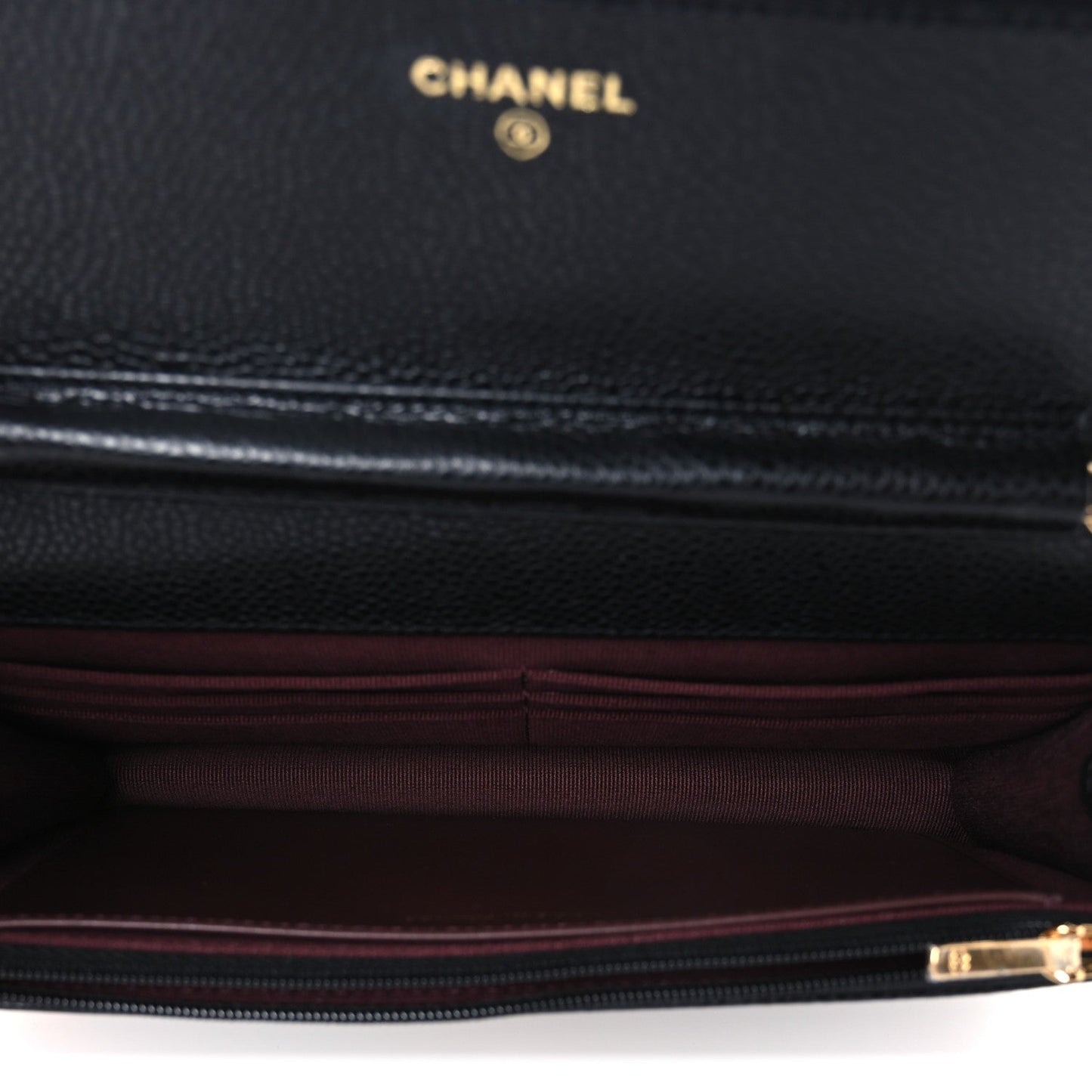 Caviar Quilted CC Turnlock Wallet On Chain WOC Black