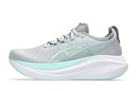 Gel-Nimbus 27 (Wide) Women's :Piedmont Grey | Illuminate Mint