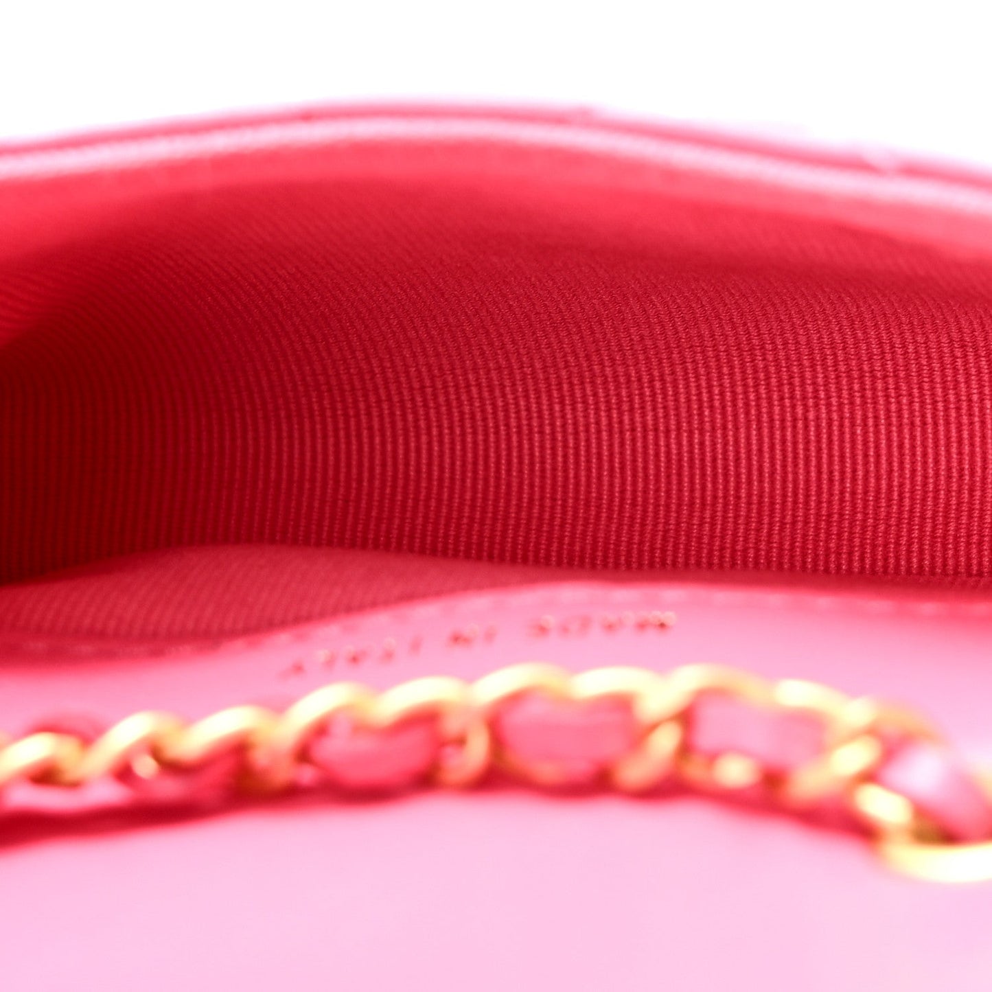 Lambskin Enamel Quilted Mini Chain Belt Bag Pink