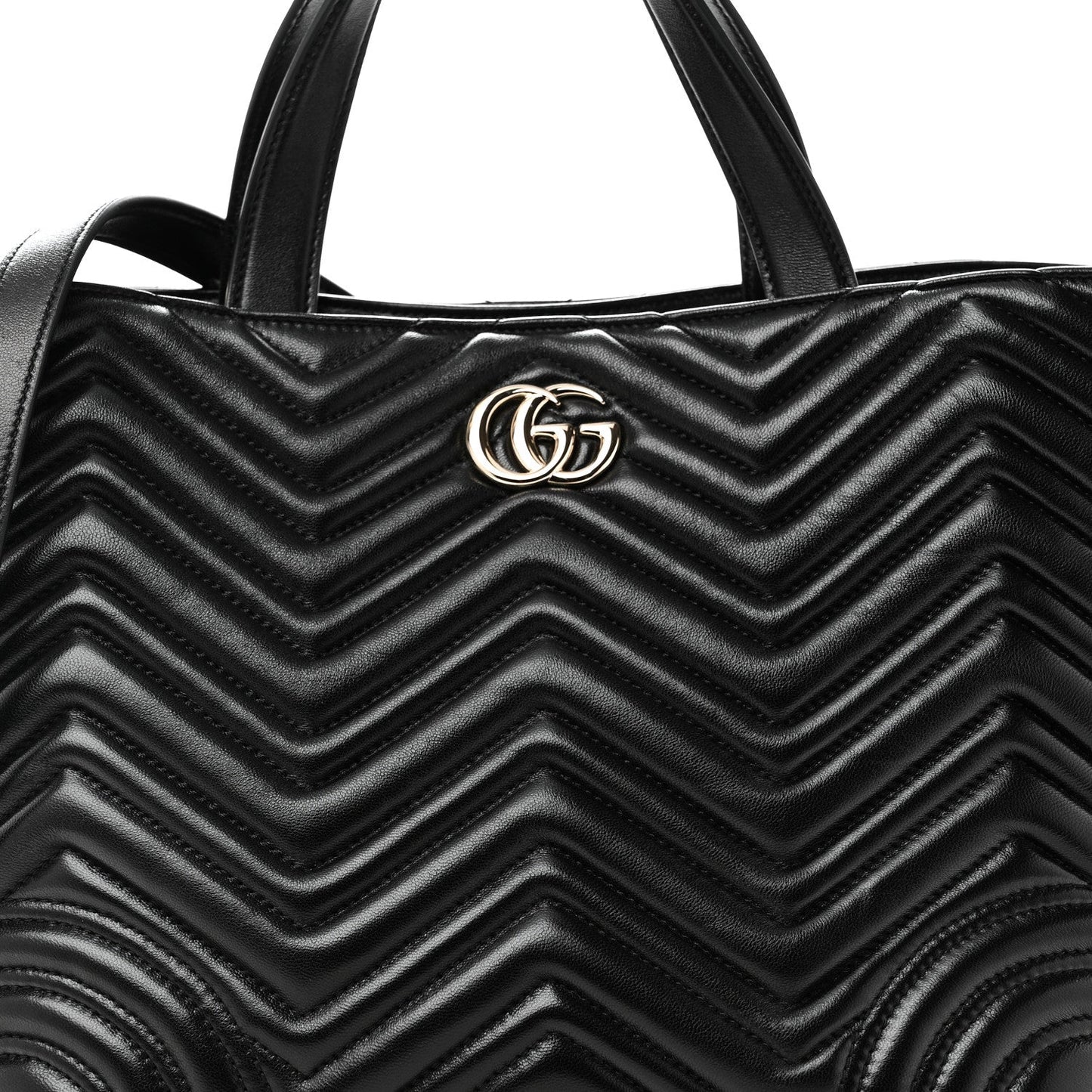 Lambskin Matelasse Medium GG Betty Tote Bag Black