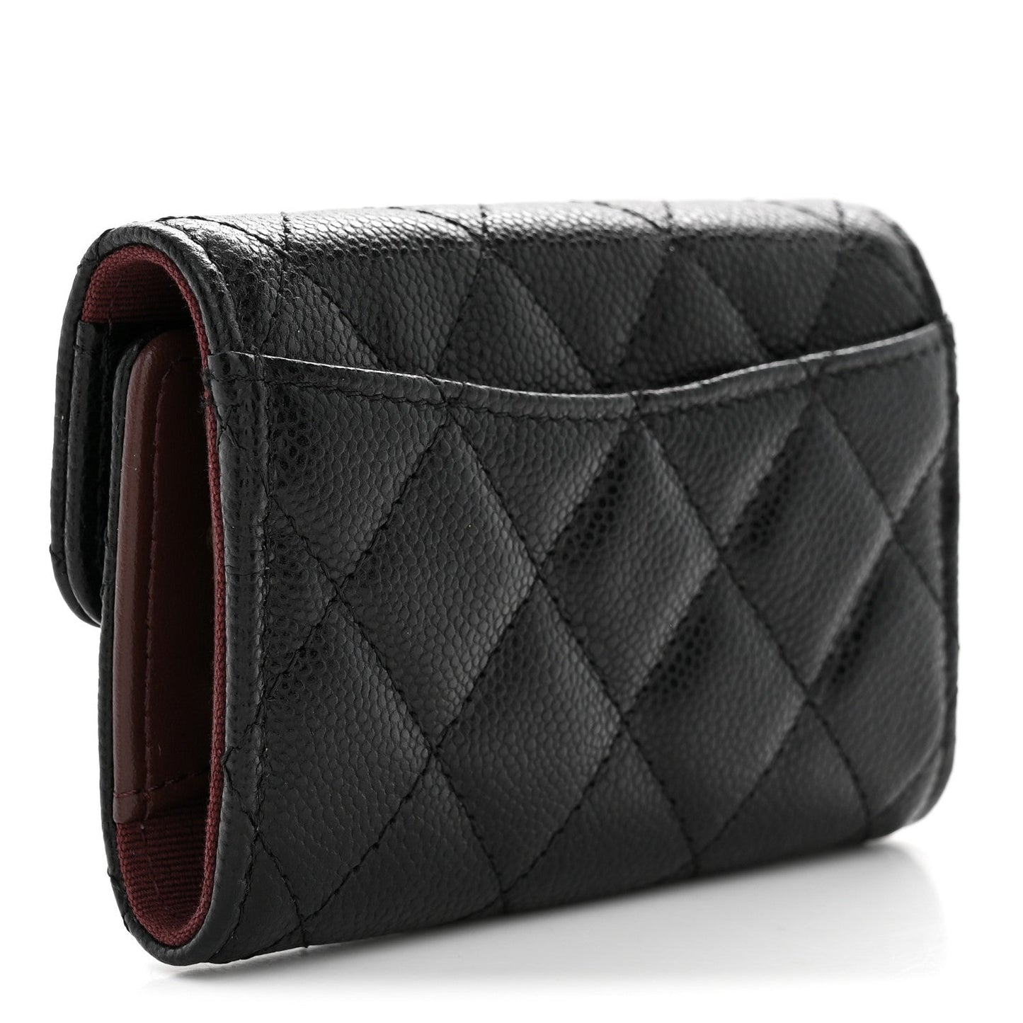 Caviar Quilted Classic 4 Key Holder Wallet Black
