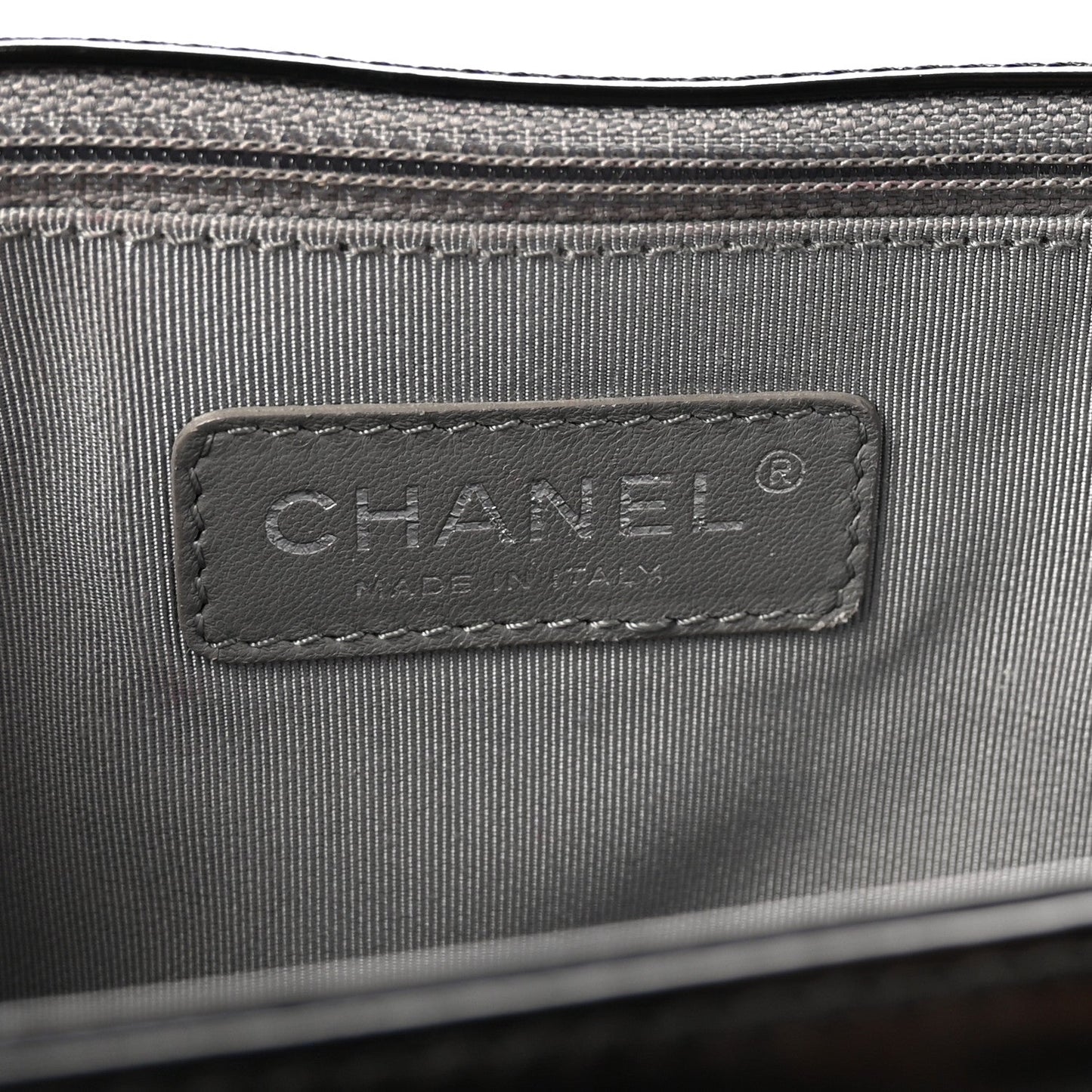 Glazed Calfskin Large Boy Flap Black