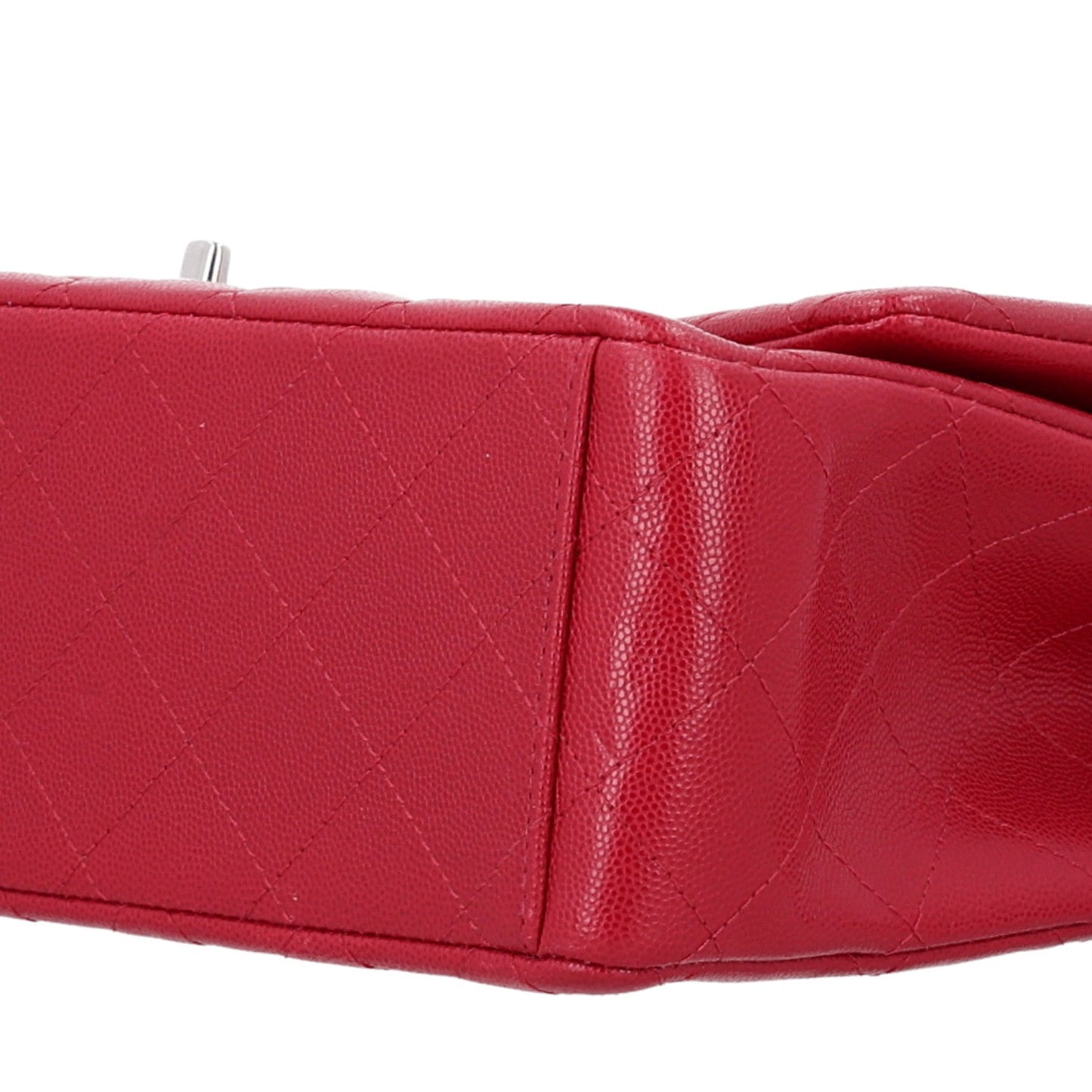 Caviar Quilted Maxi Double Flap Dark Red