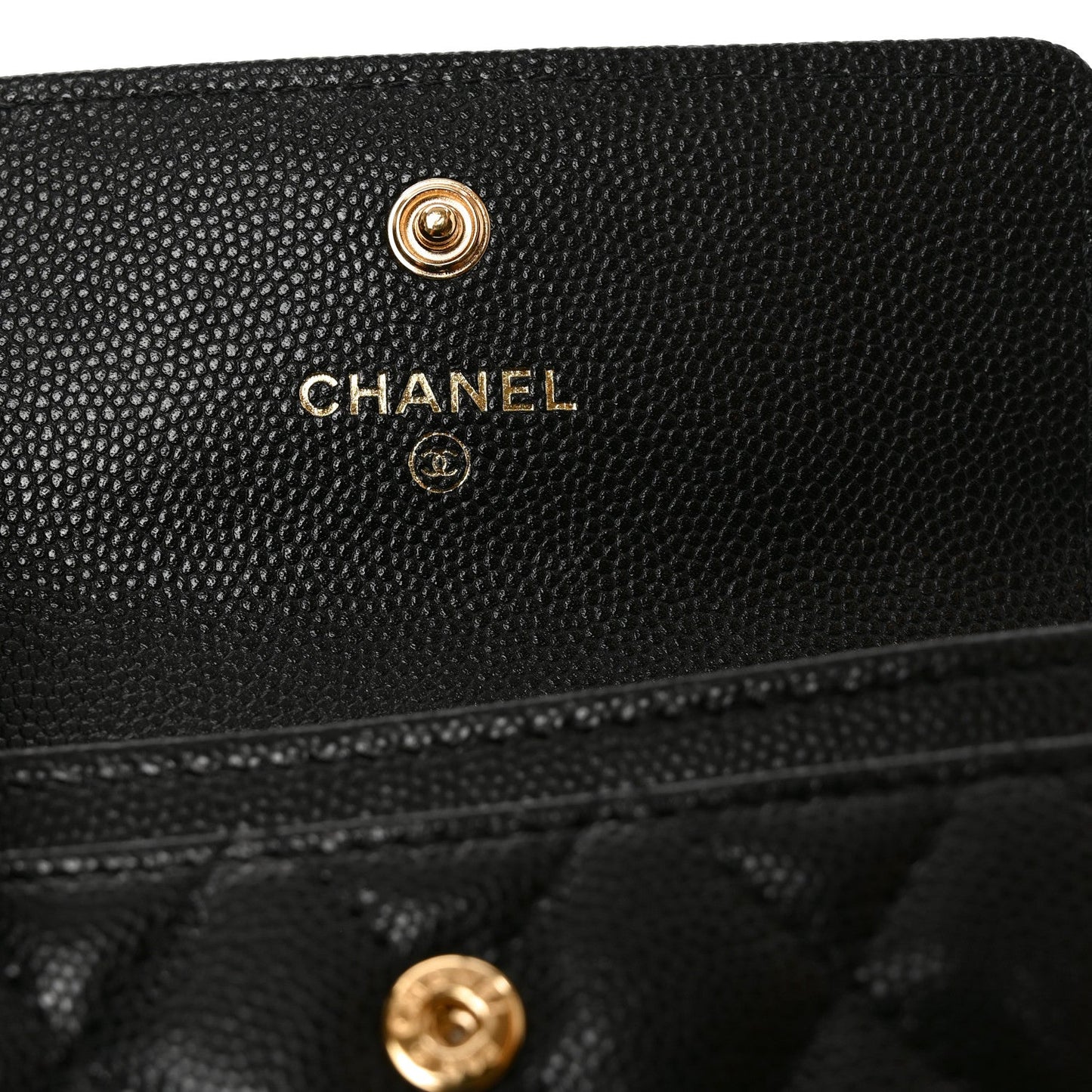 Caviar Quilted Boy Flap Card Holder Black