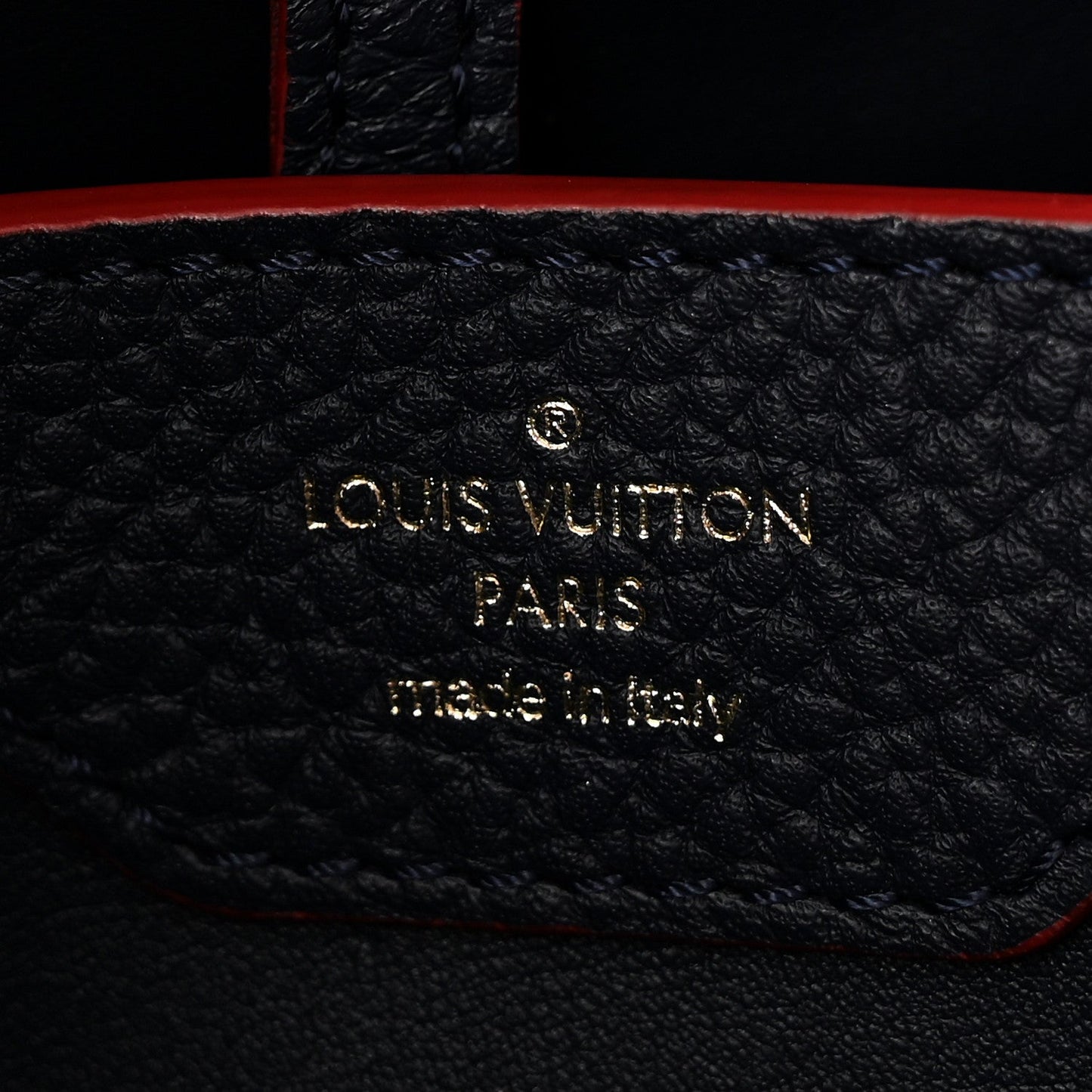 Taurillon Capucines PM Marine Rouge
