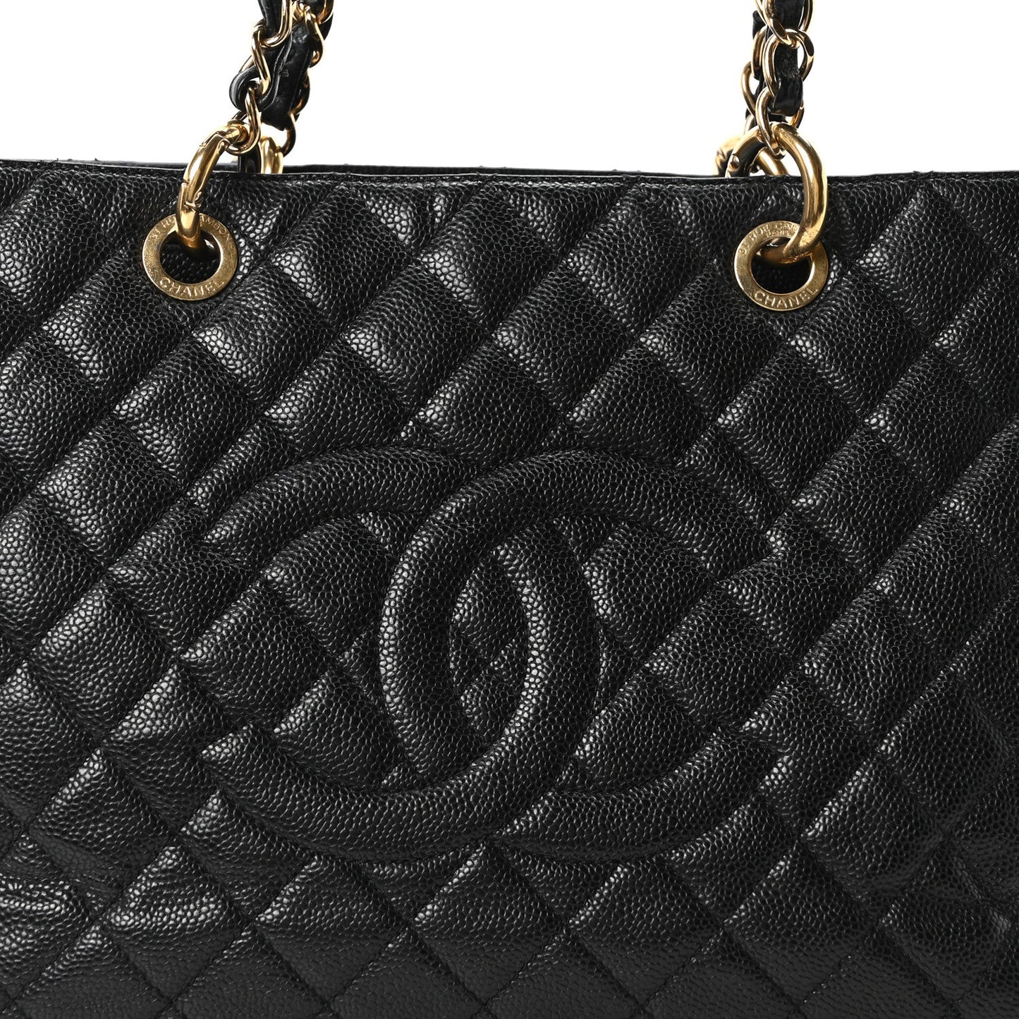 Caviar Quilted Grand Shopping Tote GST Black