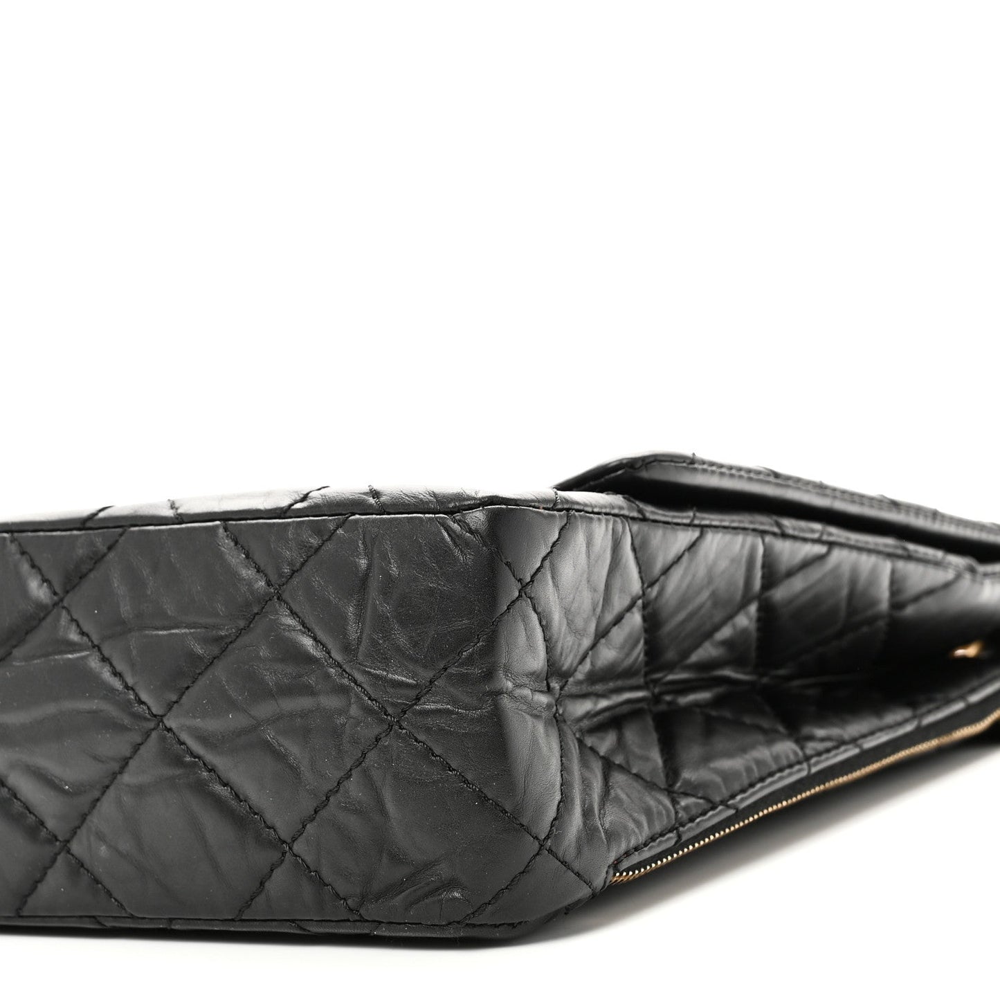 Aged Calfskin Quilted 2.55 Reissue 228 Flap Black