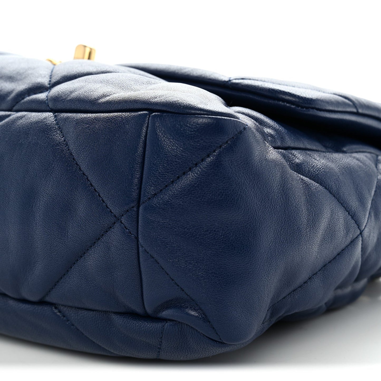 Goatskin Quilted Large Chanel 19 Flap Dark Blue