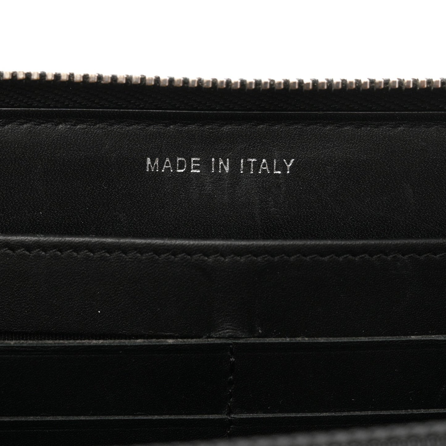 Glazed Calfskin Quilted Small Coco Boy Zip Around Wallet Black