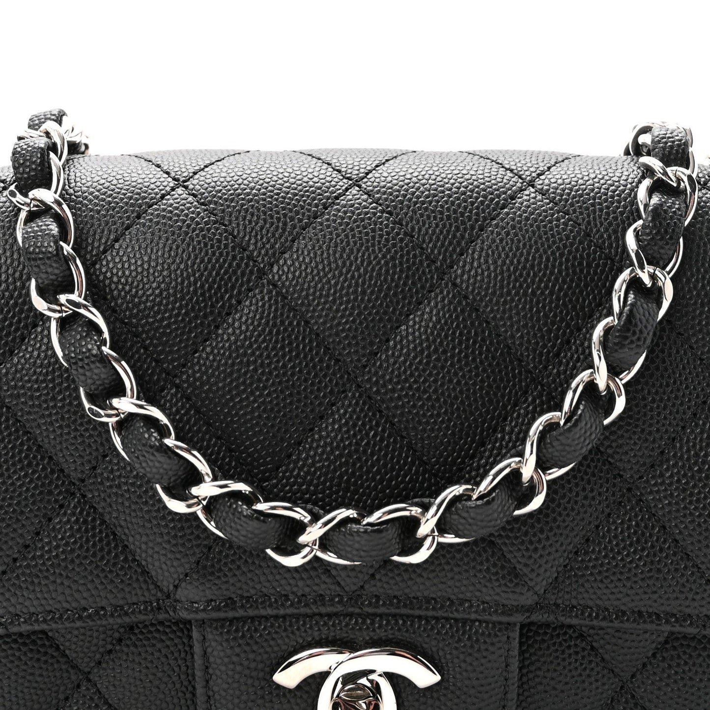 Caviar Quilted Mini Rectangular Flap Black
