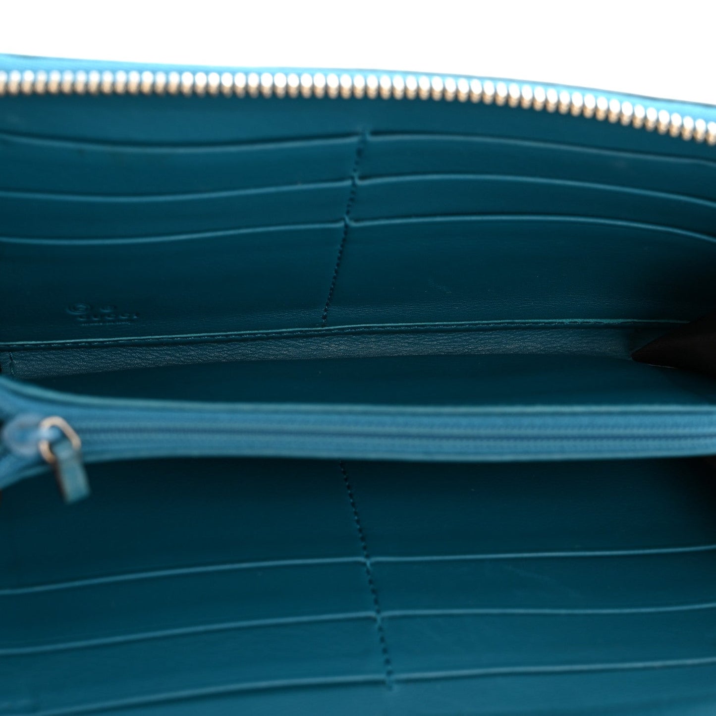 Microguccissima Zip Around Wallet Deep Cobalt