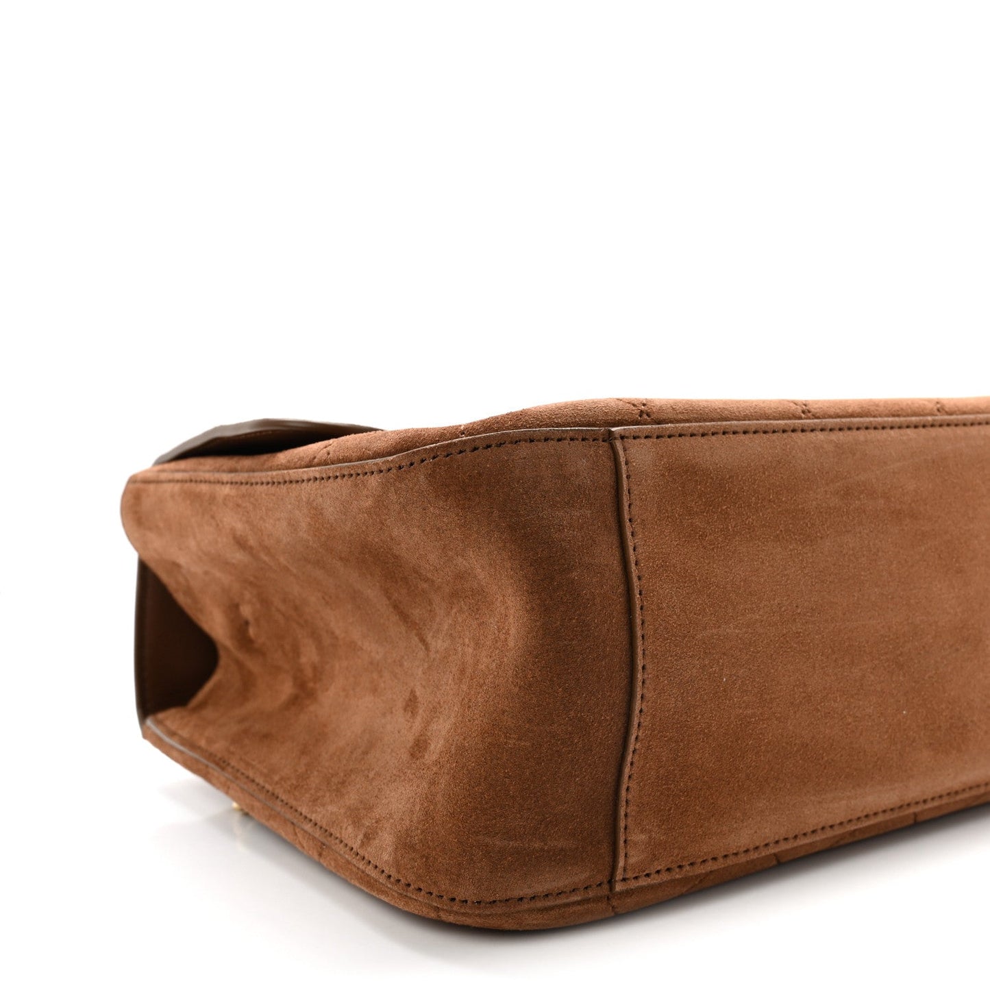 Suede Calfskin Small Souplissimo Maxi Flap Camel