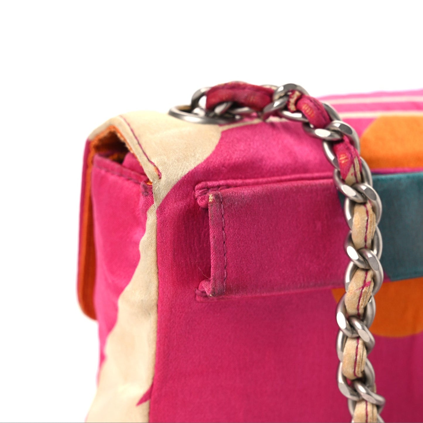 Satin Mini Convertible Flap Pink Multicolor