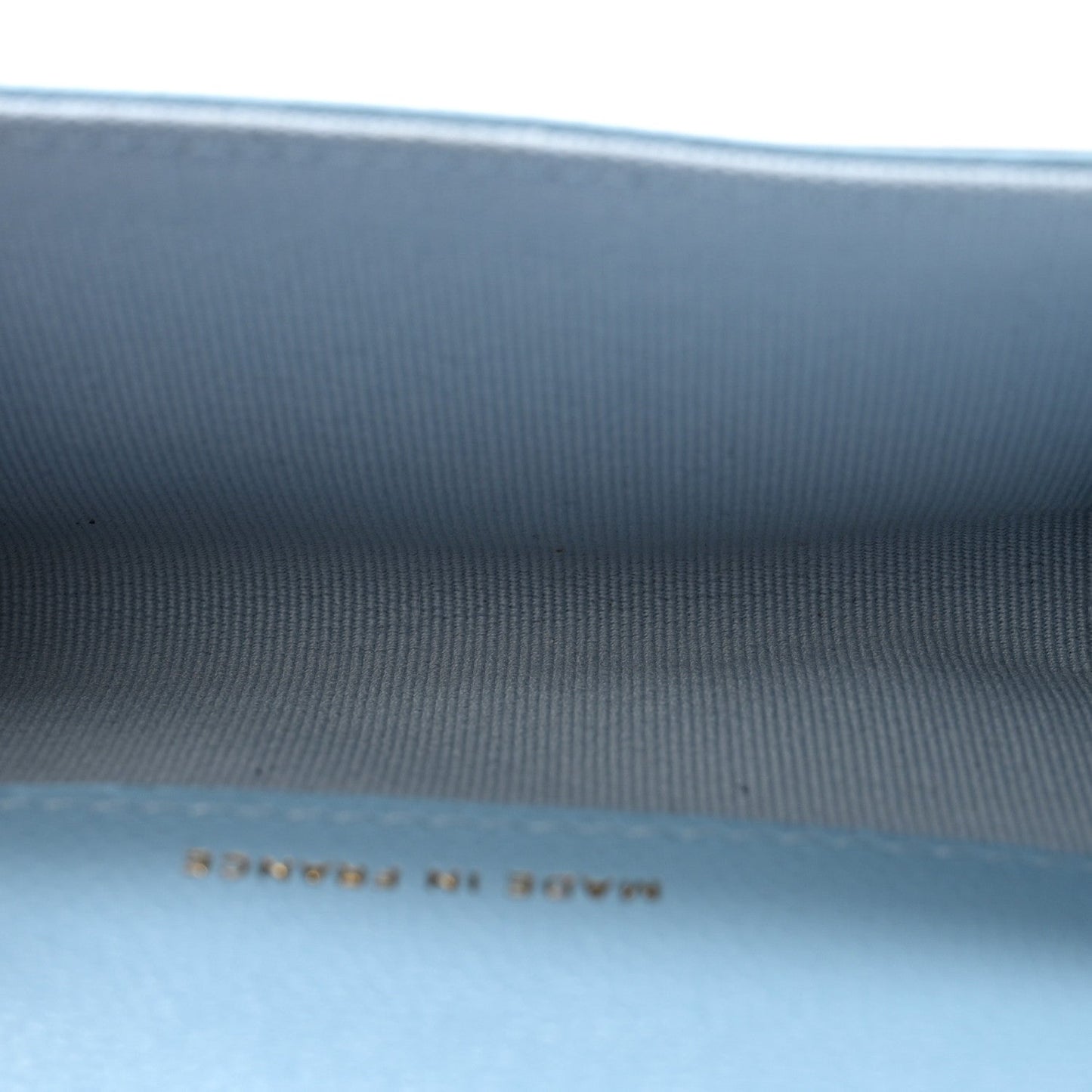 Caviar Quilted Flap Card Holder Wallet Light Blue