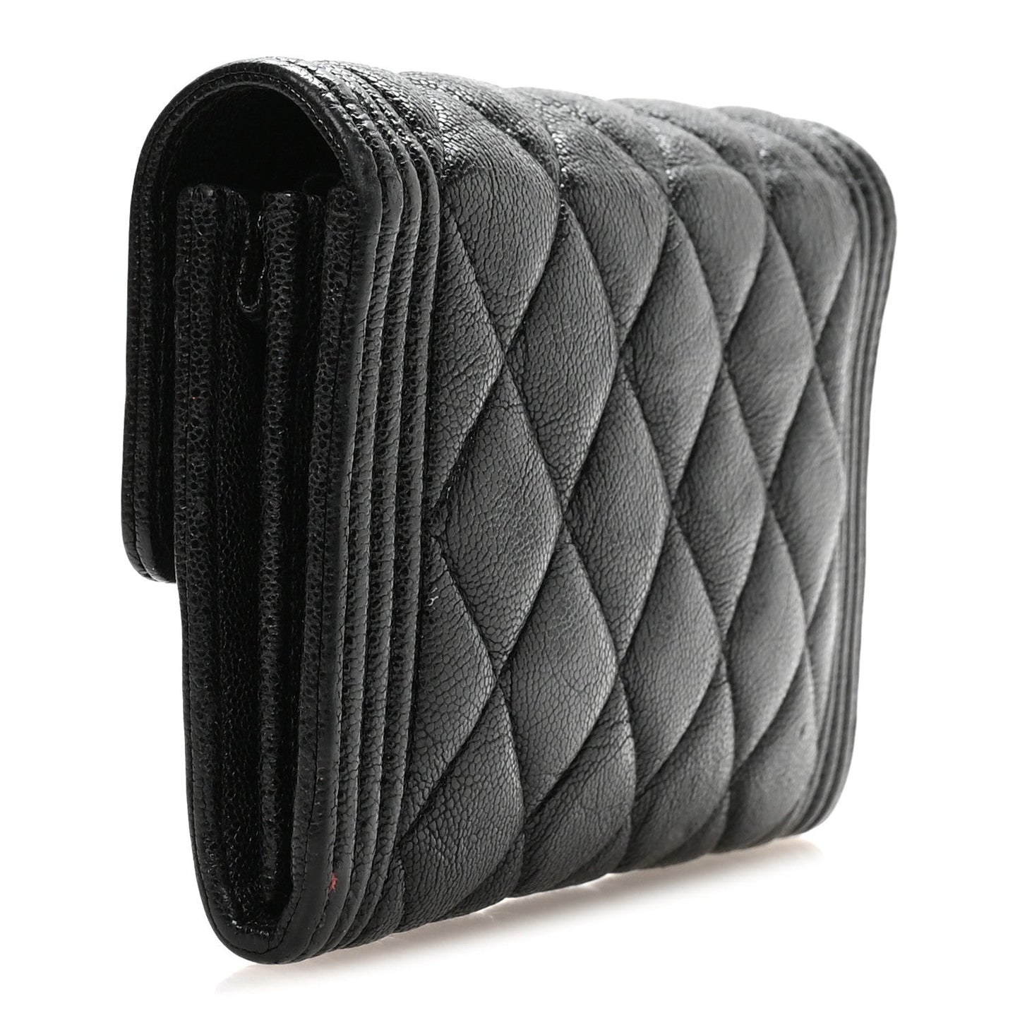 Caviar Quilted Medium Boy Flap Wallet Black