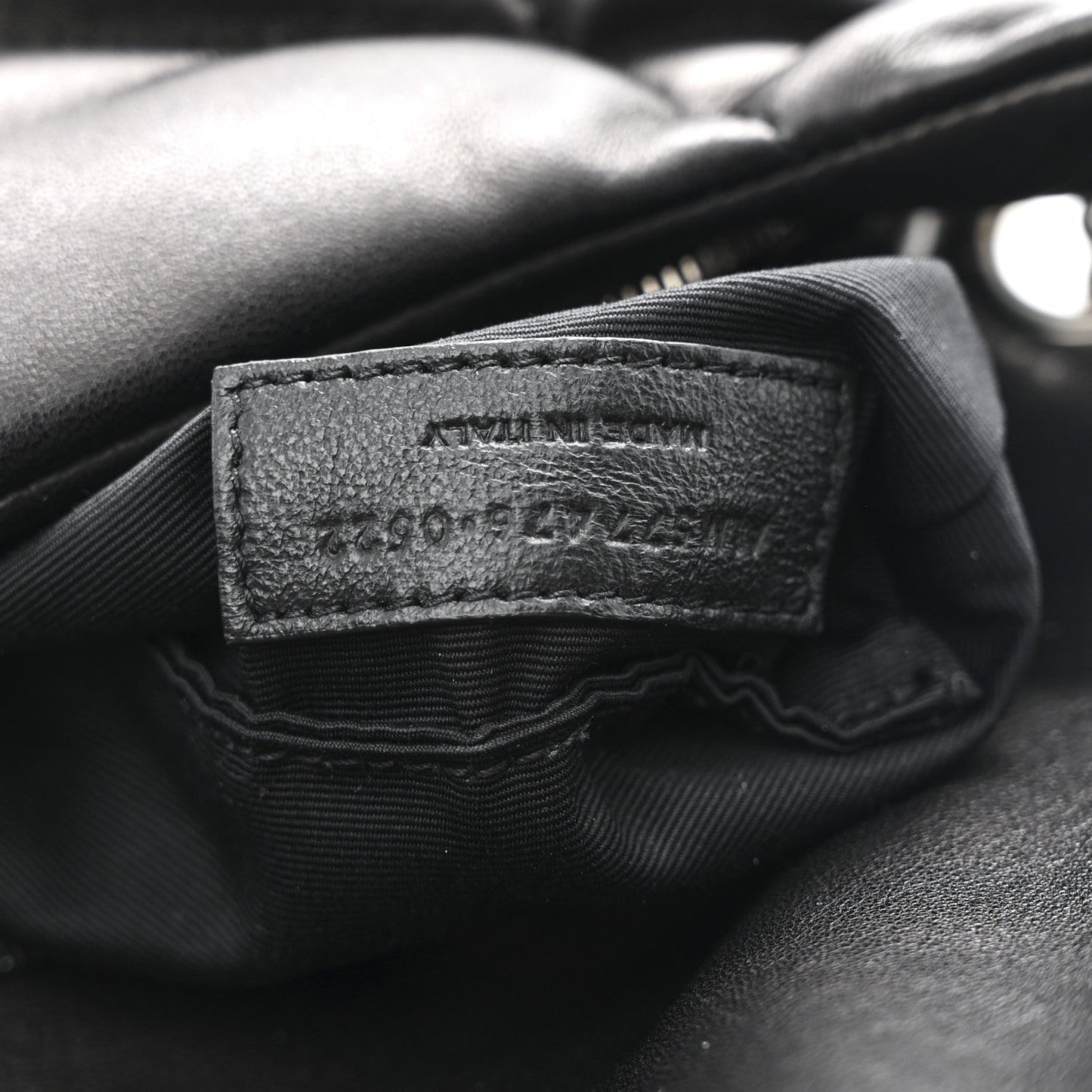 Lambskin Quilted Small Loulou Puffer Monogram Chain Satchel Black