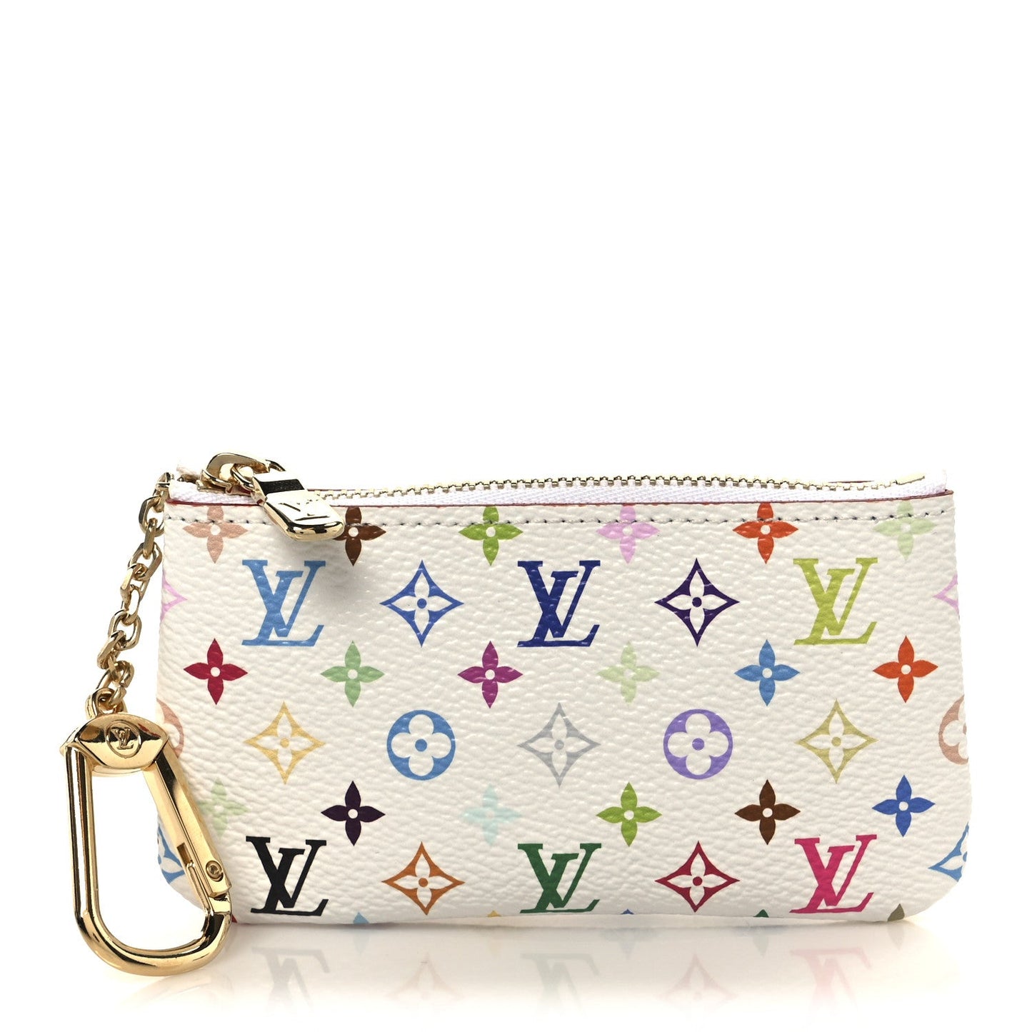 LV X TM Monogram Multicolor Key Pouch White