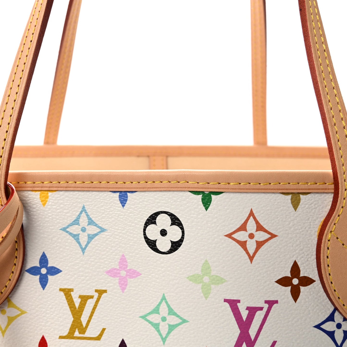 LV X TM Monogram Multicolor Neverfull MM White