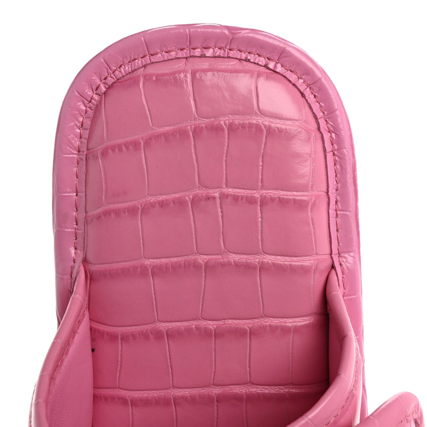 Calfskin Logo Crocodile Embossed Slides 40 Fuxia